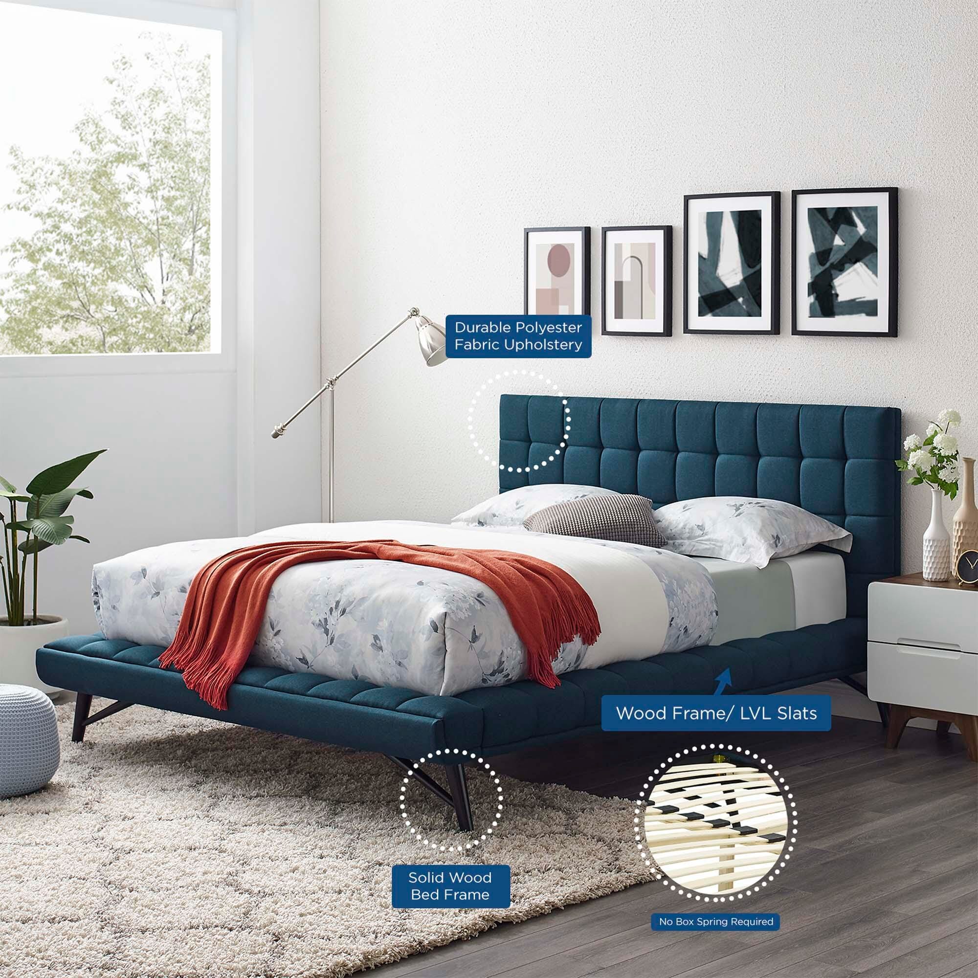 Modway Julia Queen Platform Bed, Blue, large