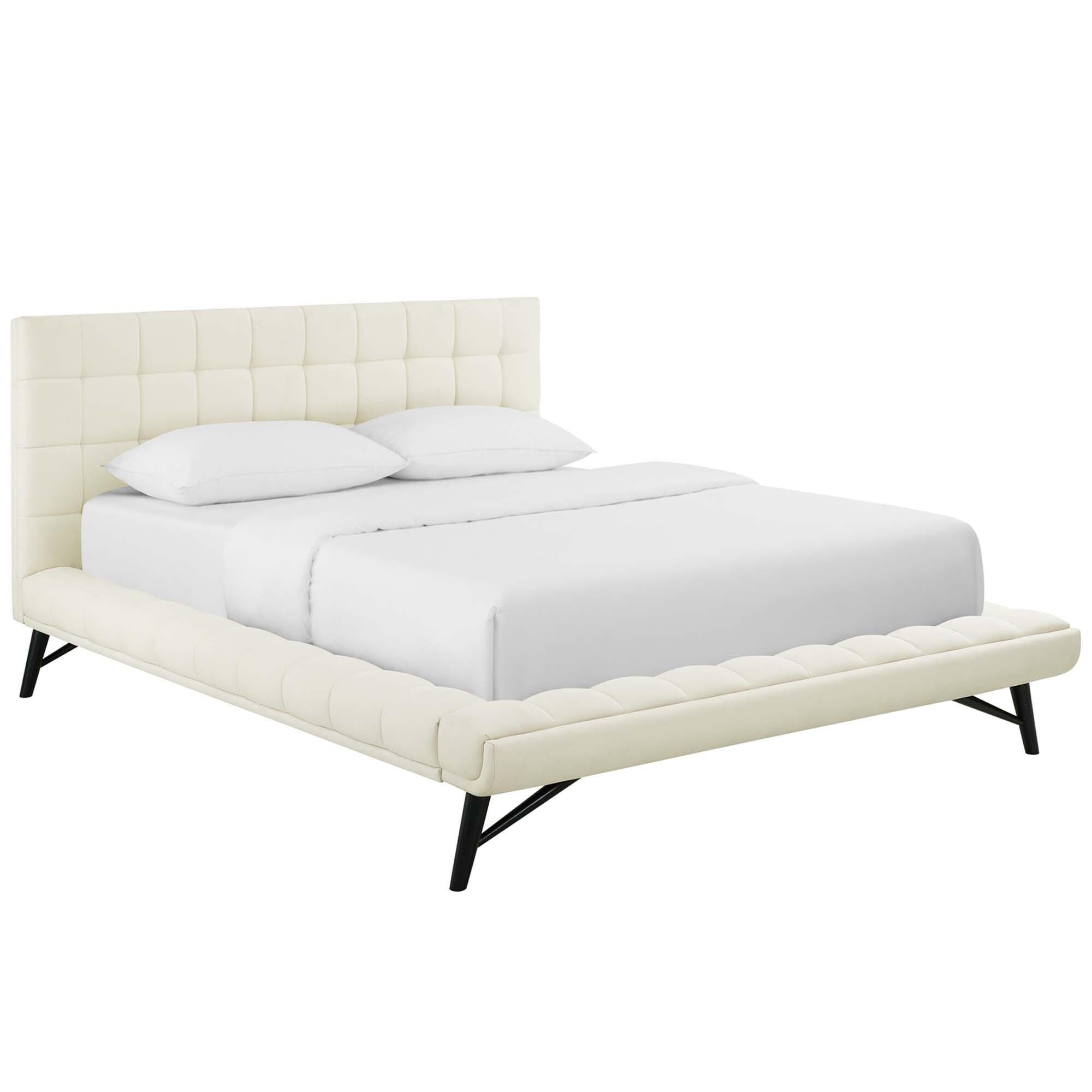 Modway Julia Queen Platform Bed, Ivory, large
