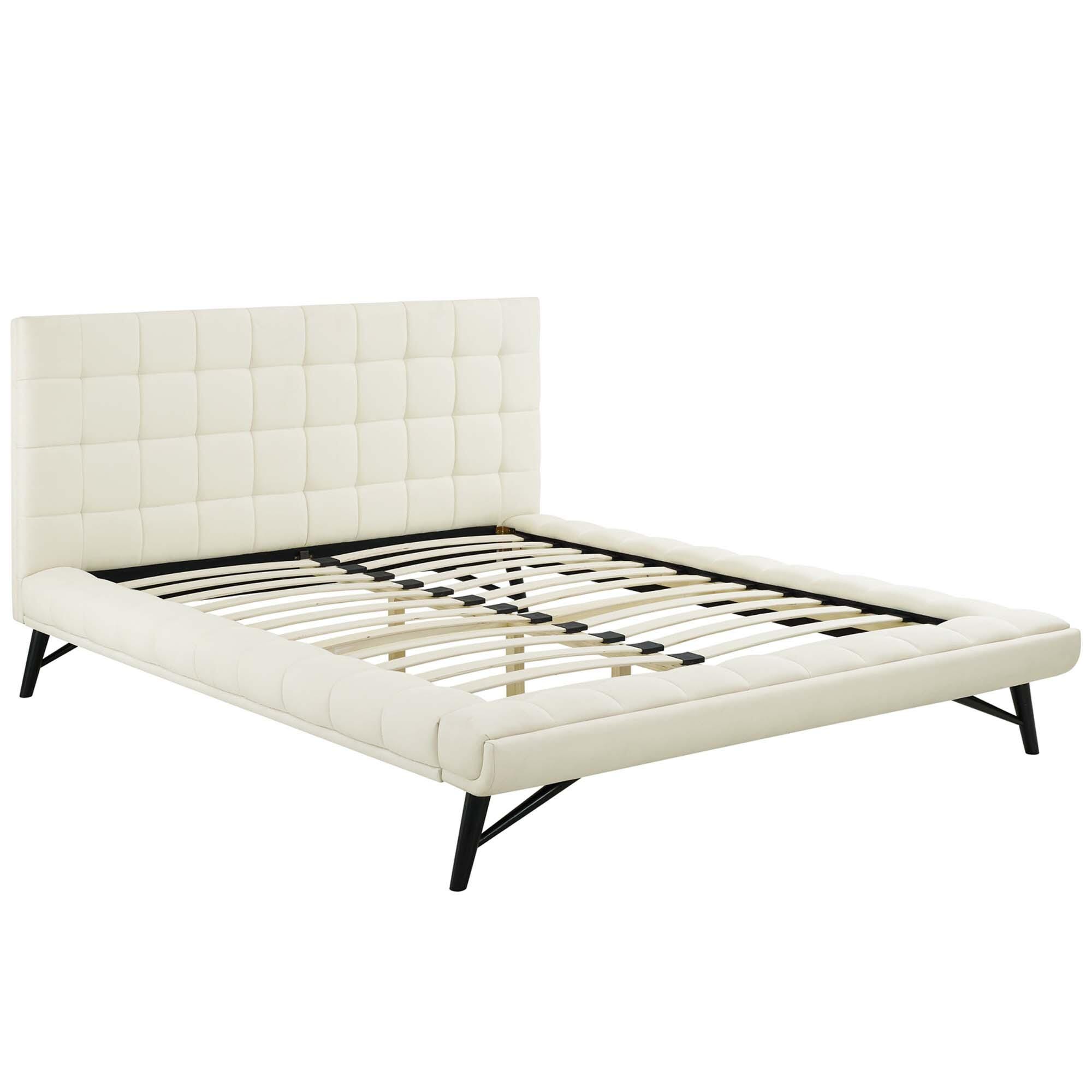 Modway Julia Queen Platform Bed, Ivory, large
