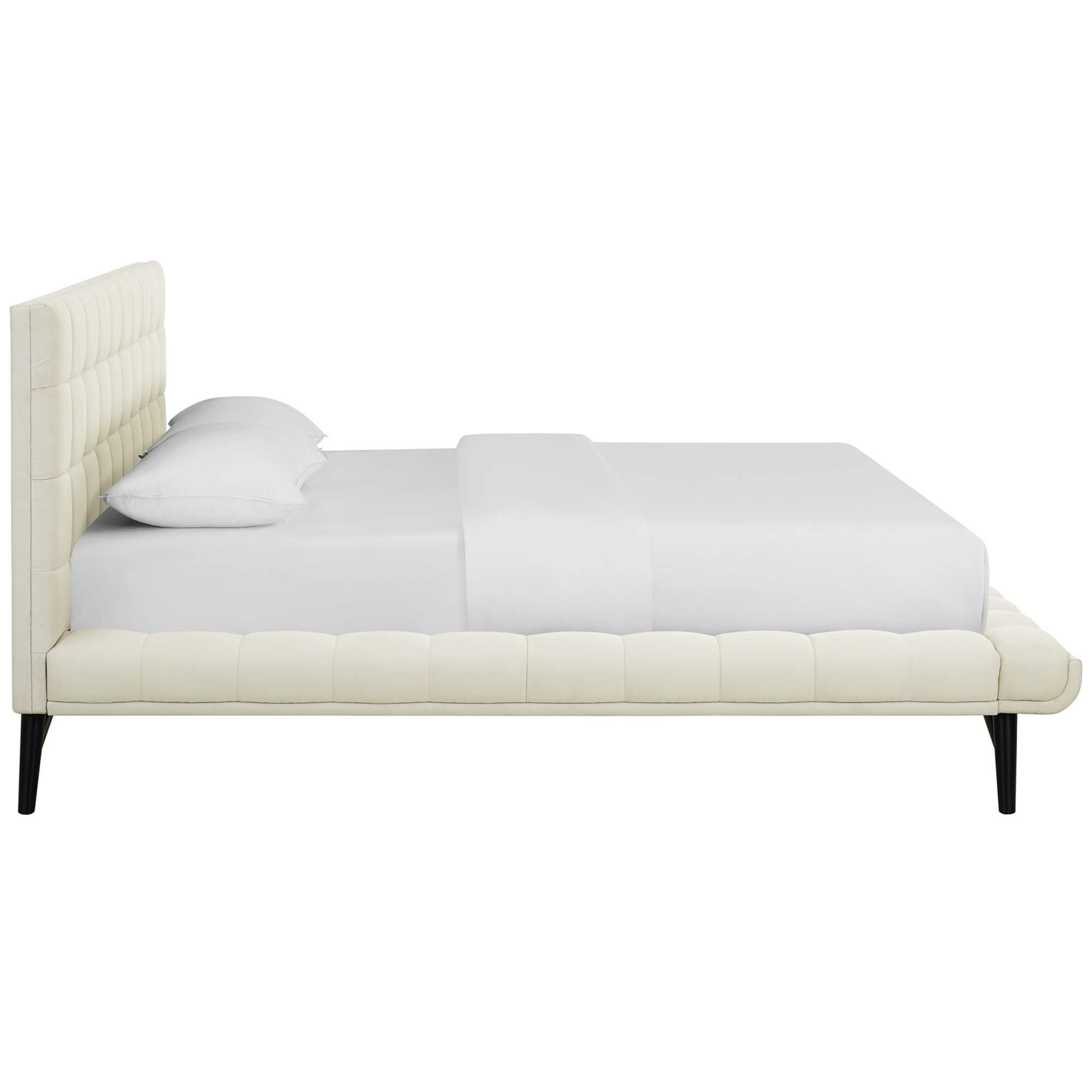 Modway Julia Queen Platform Bed, Ivory, large