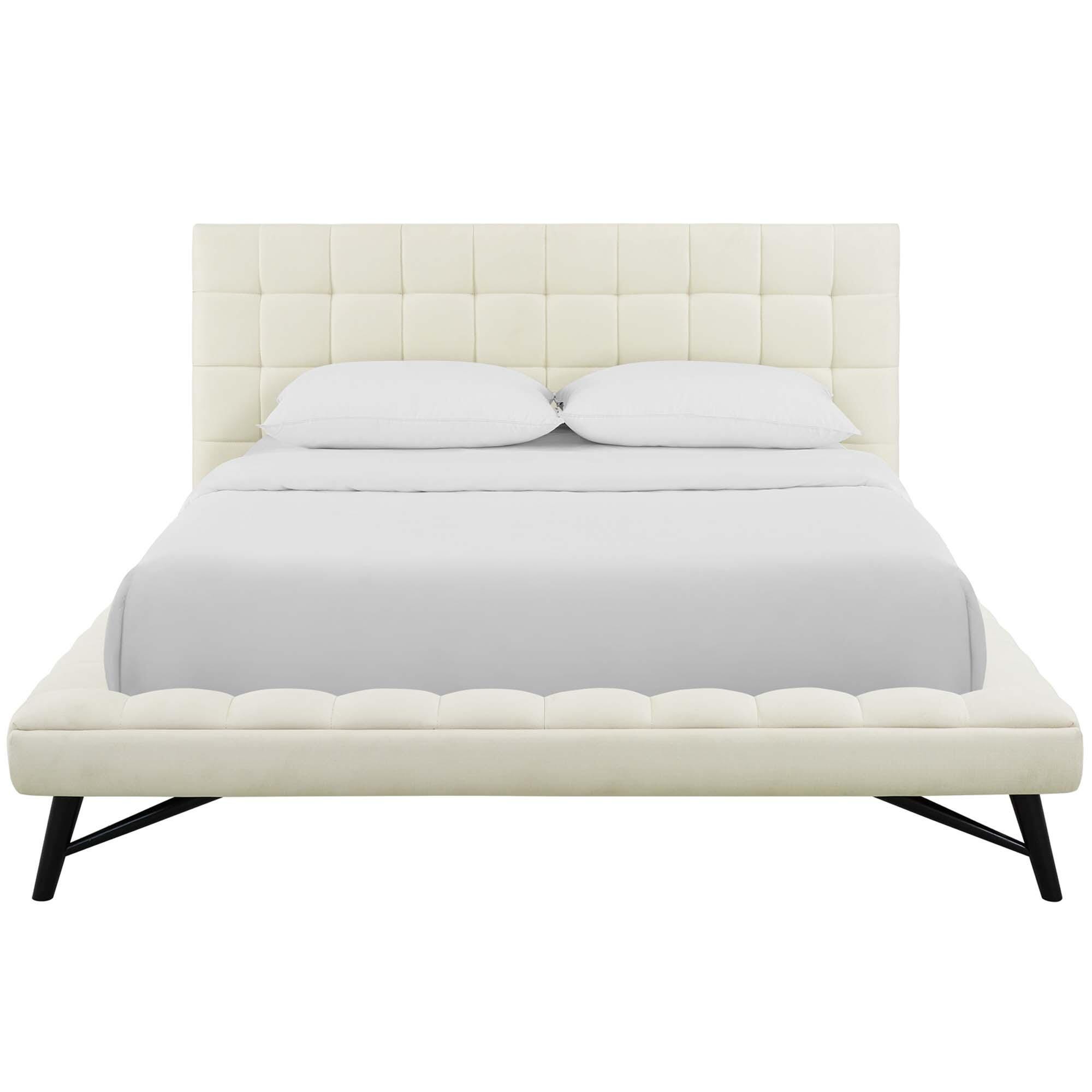 Modway Julia Queen Platform Bed, Ivory, large