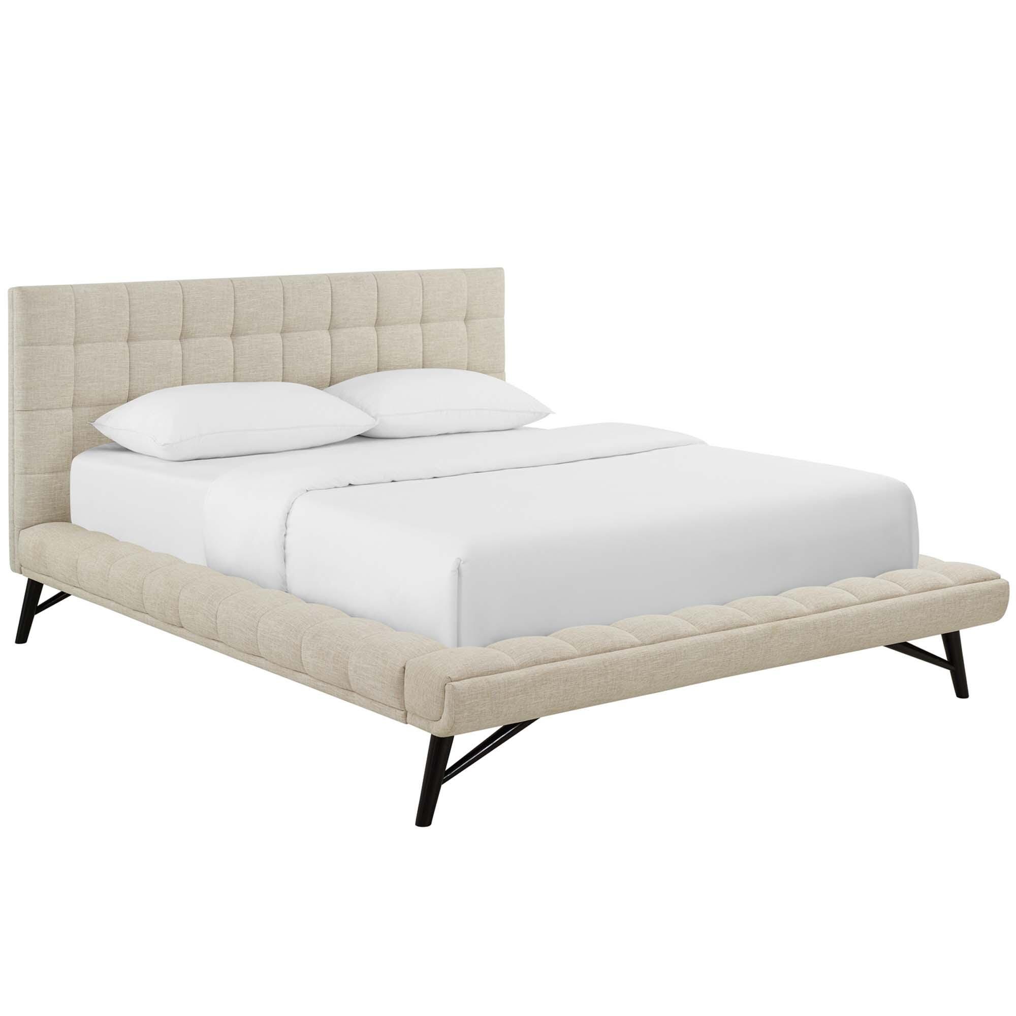 Modway Julia Queen Platform Bed, Beige, large