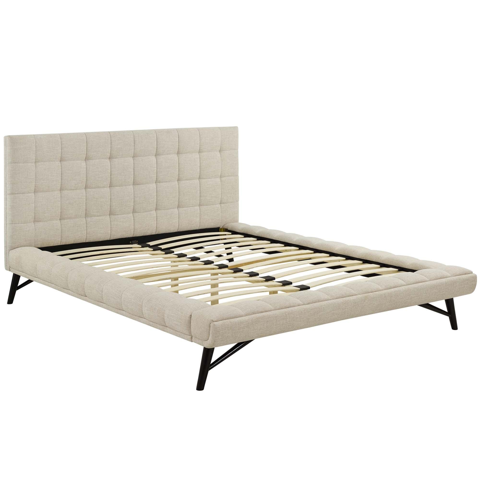 Modway Julia Platform Bed, Beige, large
