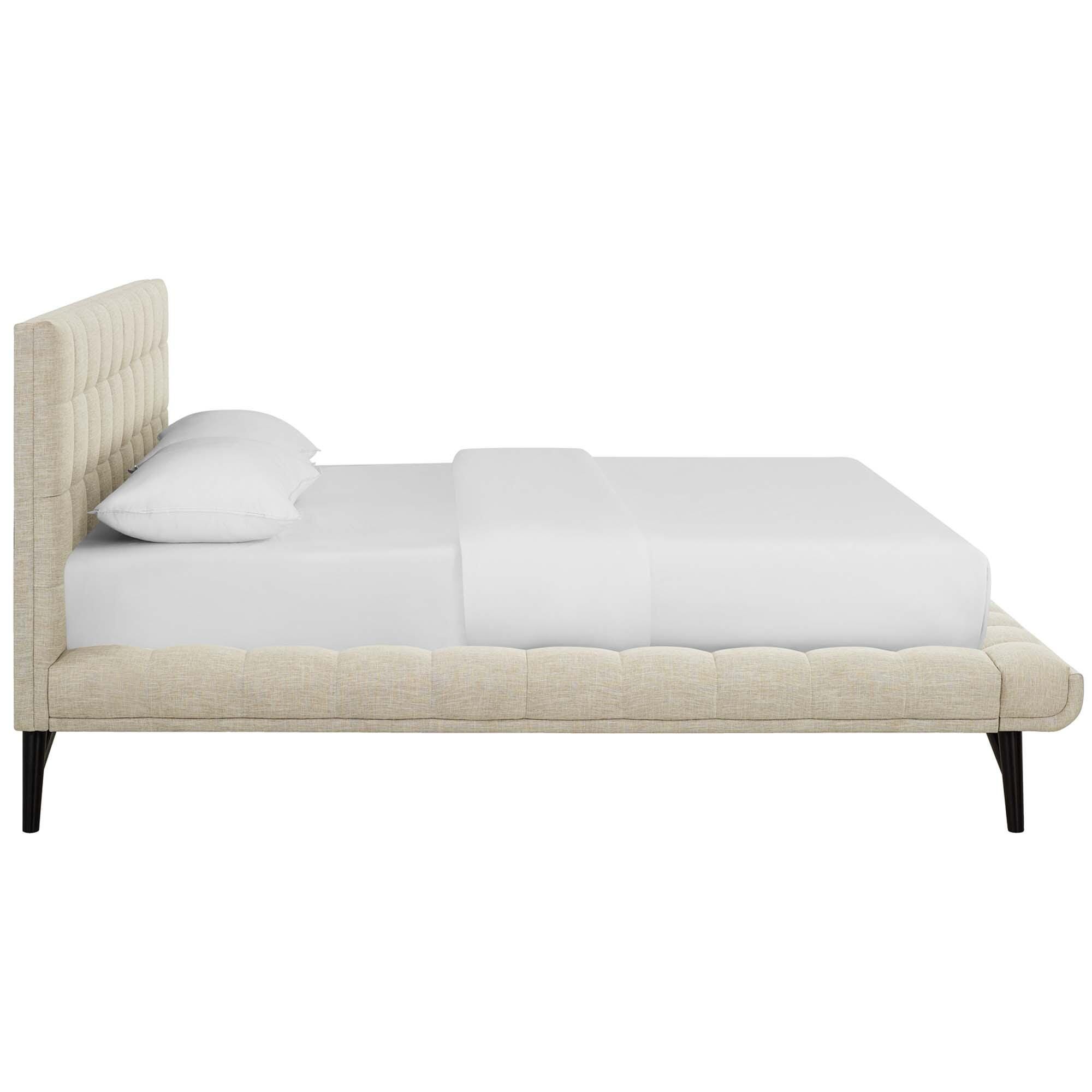 Modway Julia Platform Bed, Beige, large