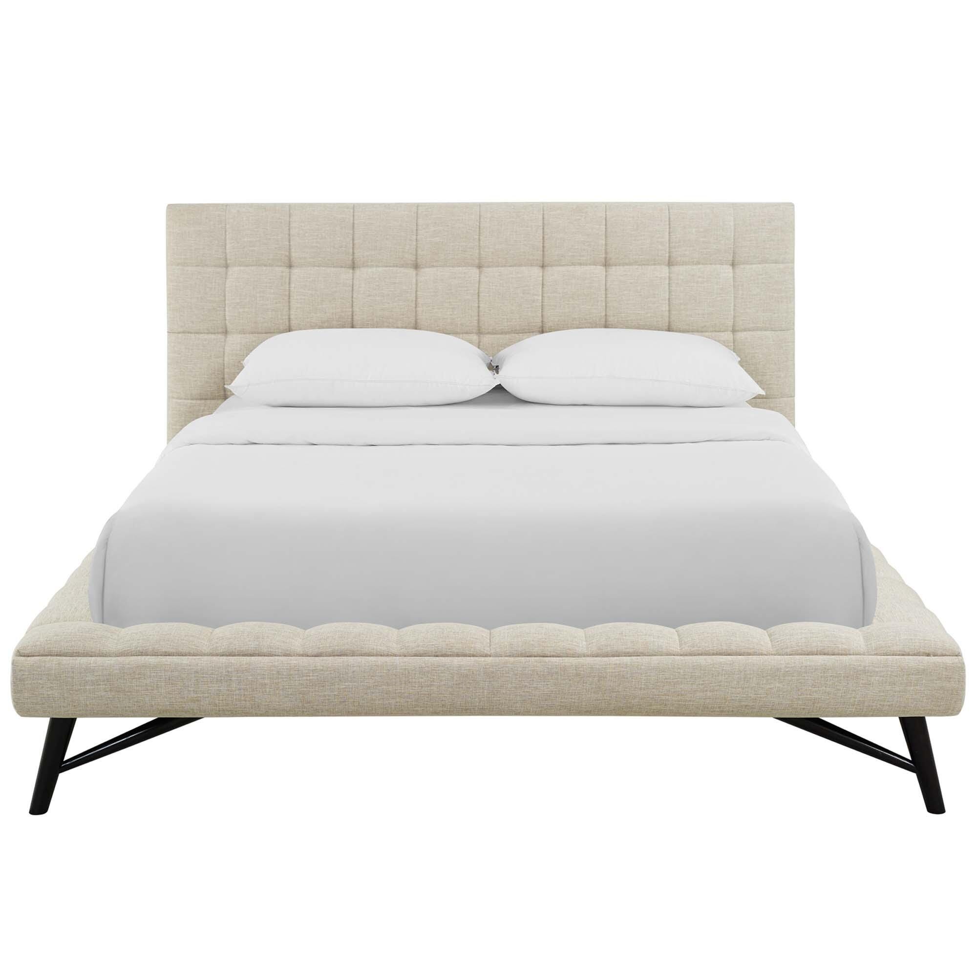 Modway Julia Platform Bed, Beige, large