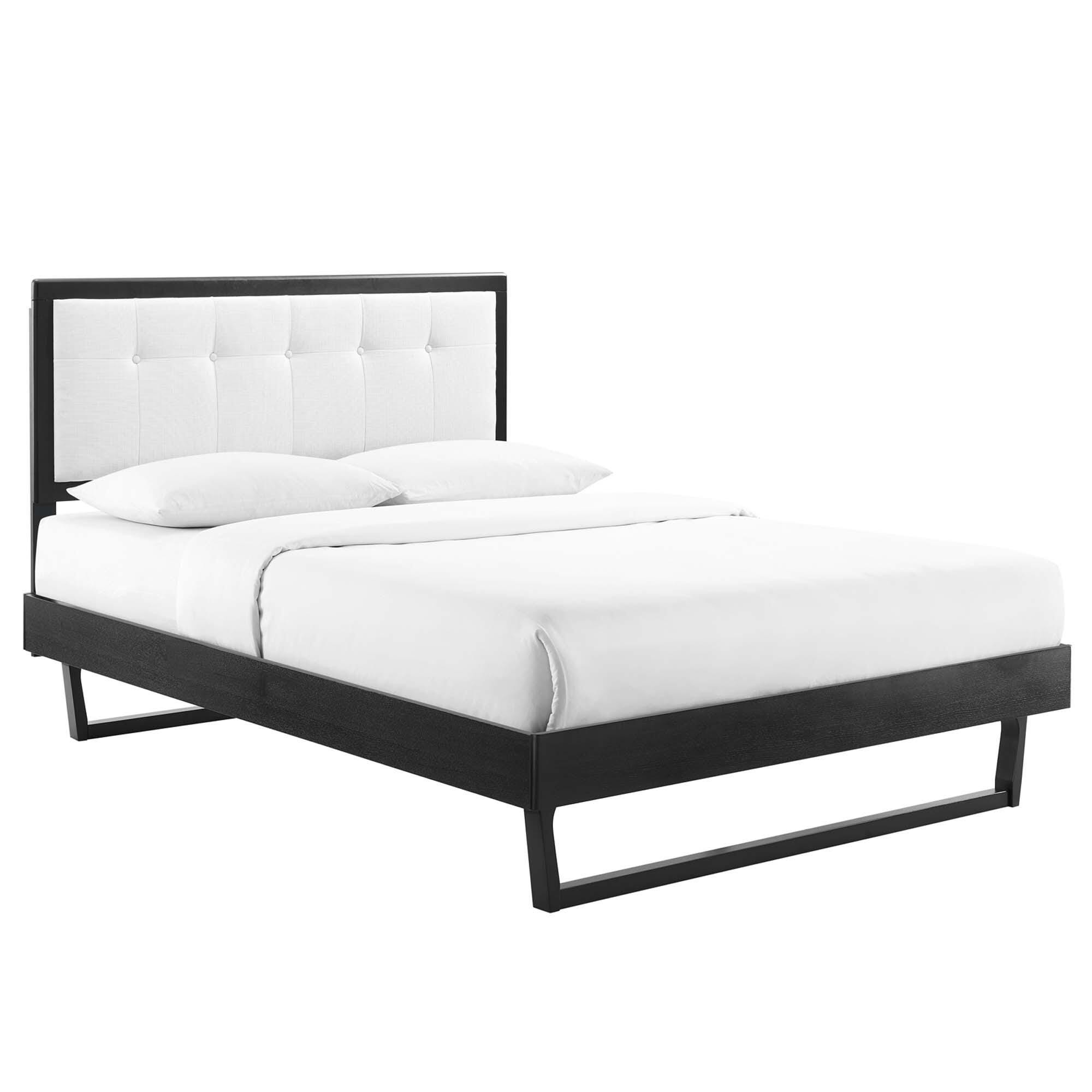 Modway Willow Full Platform Bed With Angular Frame, Black/White, large