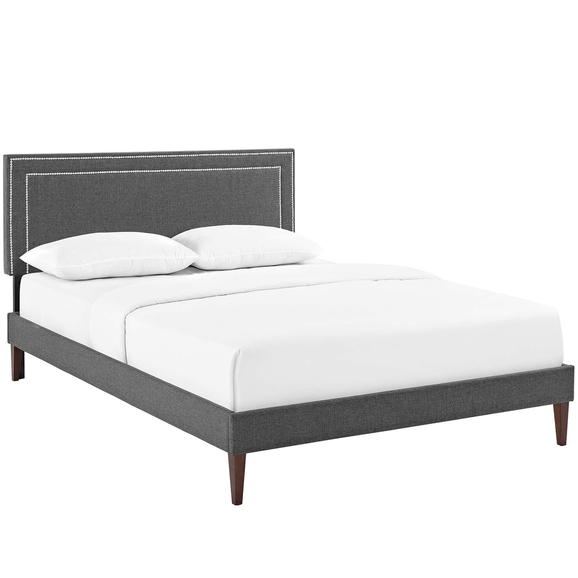 Modway Virginia Full Platform Bed with Tapered Legs, Gray, large