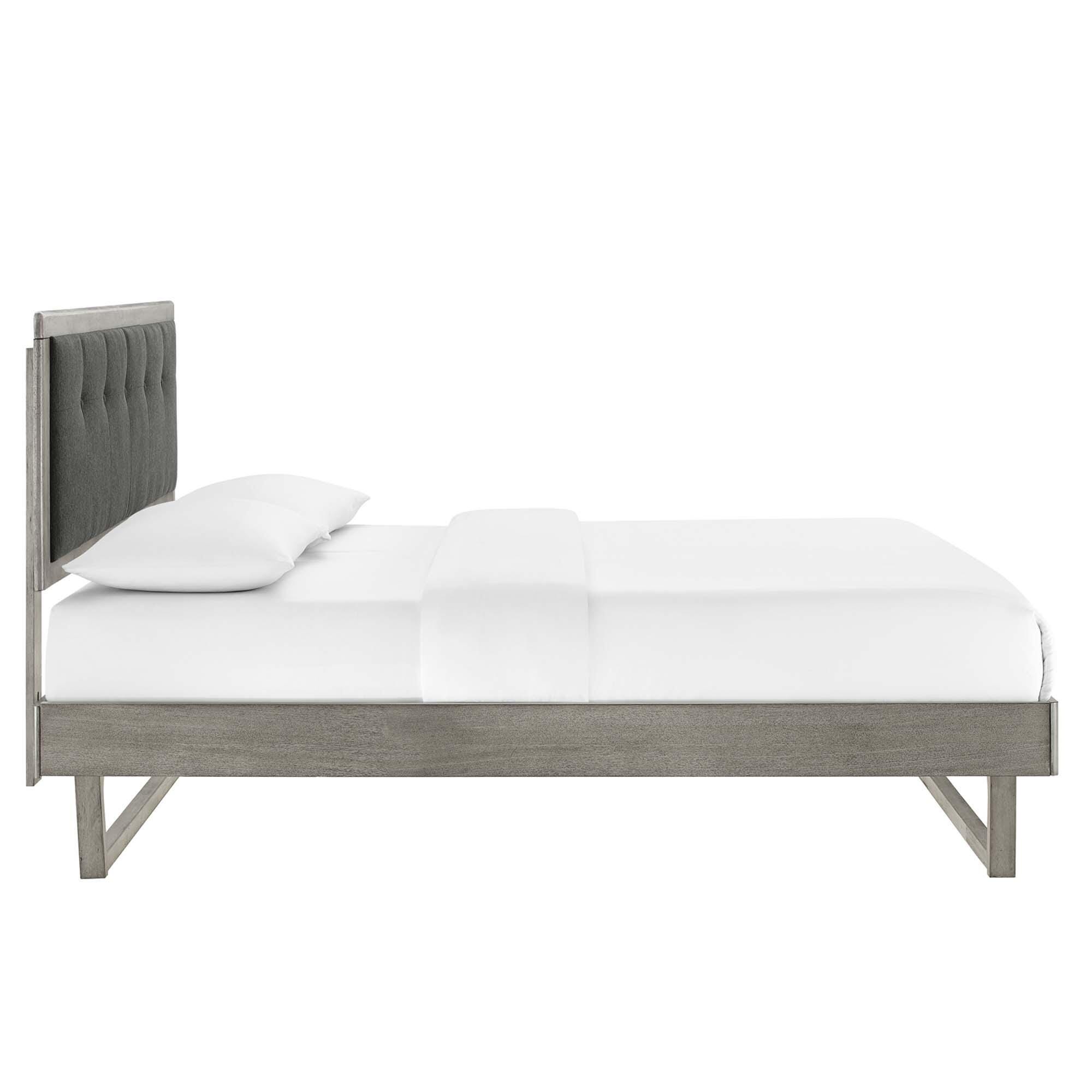 Modway Willow King Platform Bed With Angular Frame, Gray/Charcoal, large