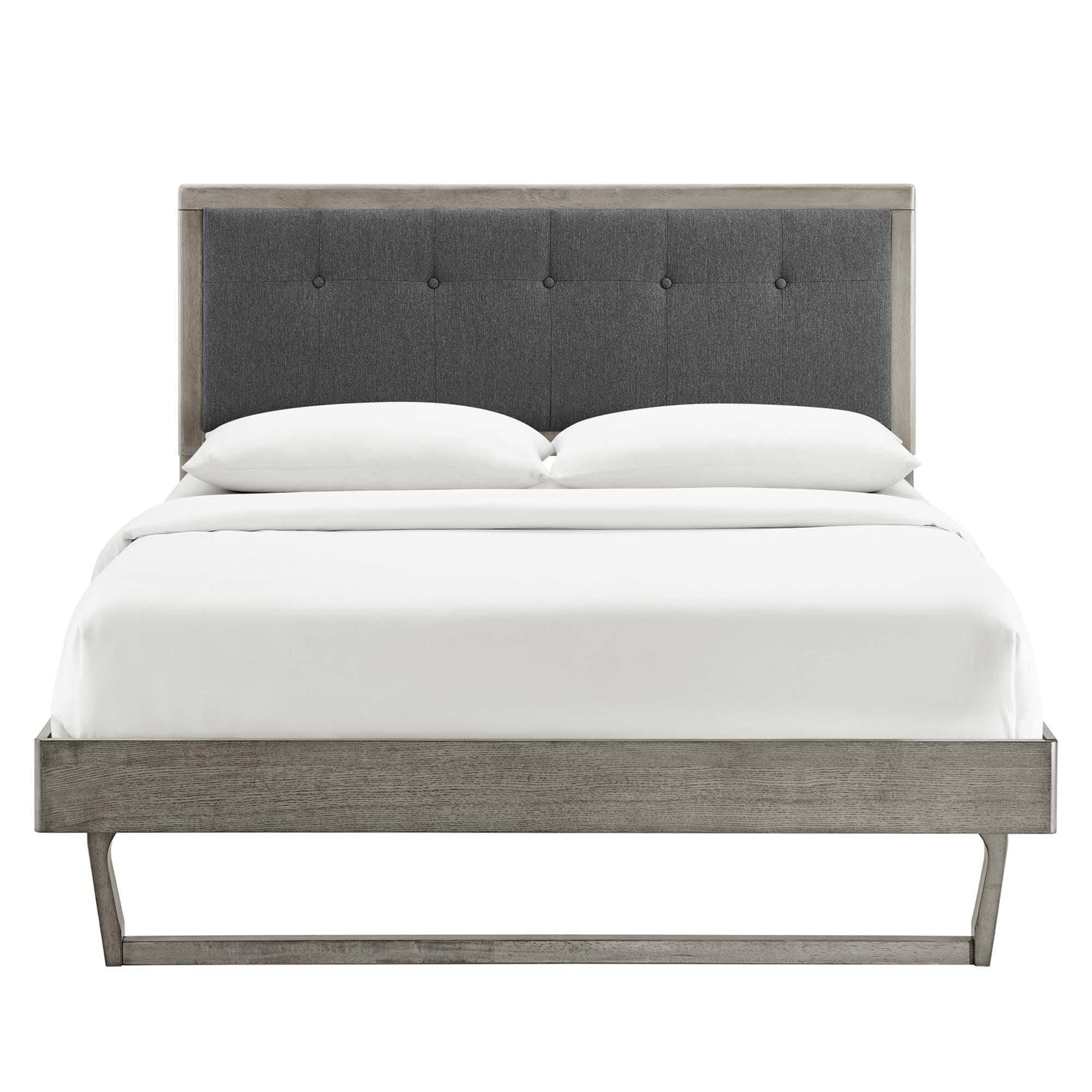 Modway Willow King Platform Bed With Angular Frame, Gray/Charcoal, large