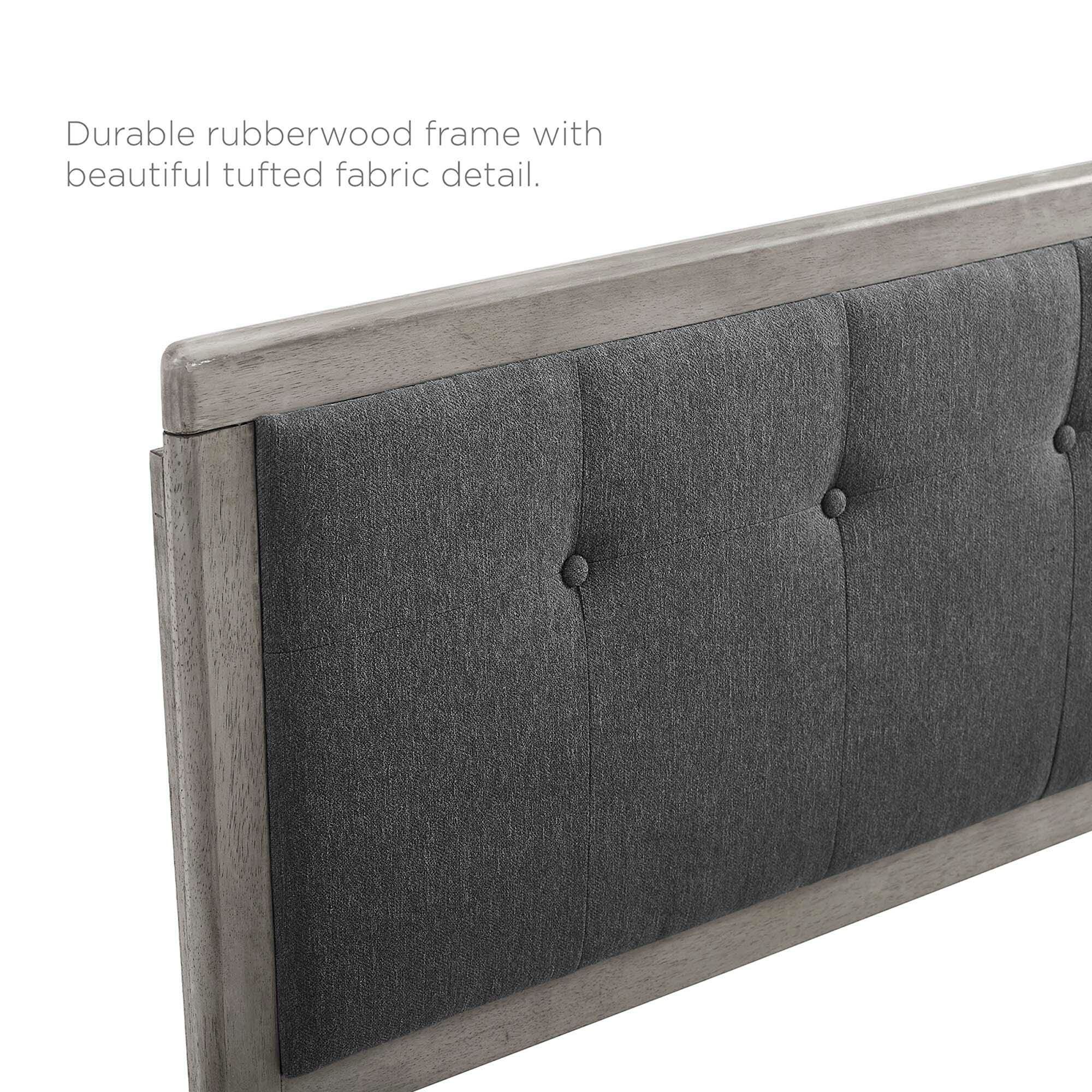 Modway Willow King Platform Bed With Angular Frame, Gray/Charcoal, large
