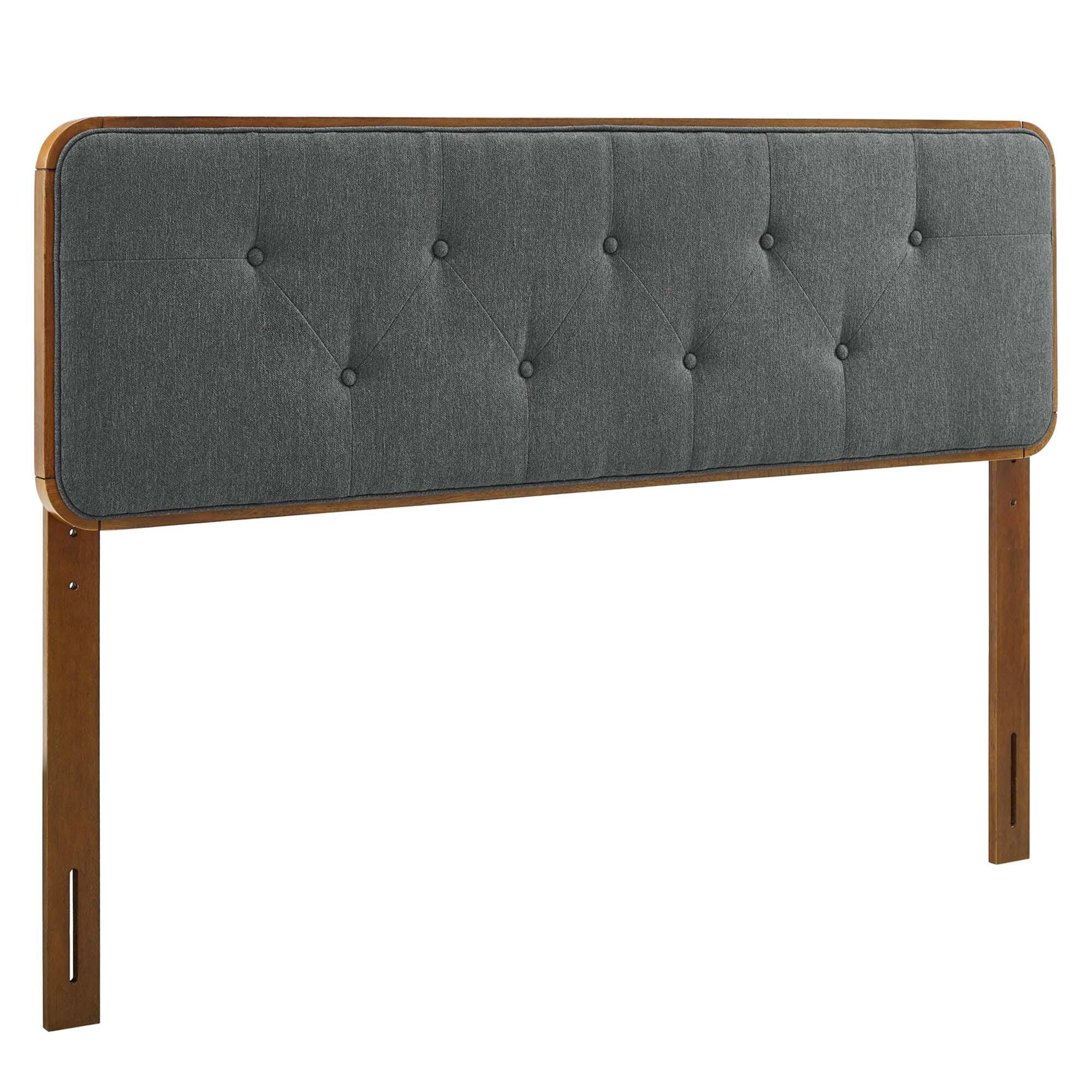 Modway Bridgette Queen Platform Bed With Splayed Legs, Walnut/Charcoal, large