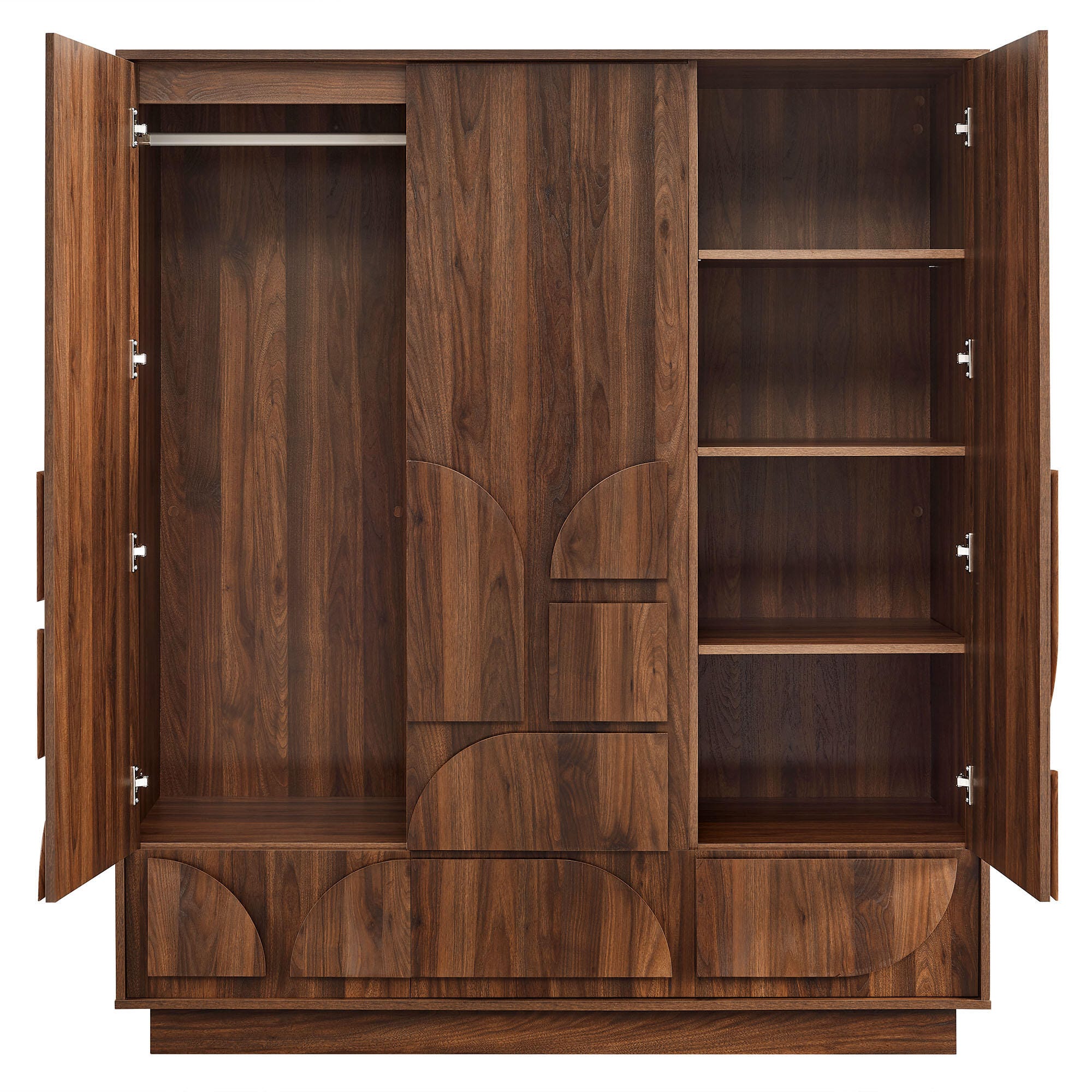 Modway Bulwark 57" 3 Door Wardrobe Closet, , large