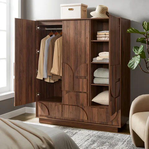 Modway Bulwark 57" 3 Door Wardrobe Closet | Ashley Modway Bulwark 57" 3 Door Wardrobe Closet | Ashley