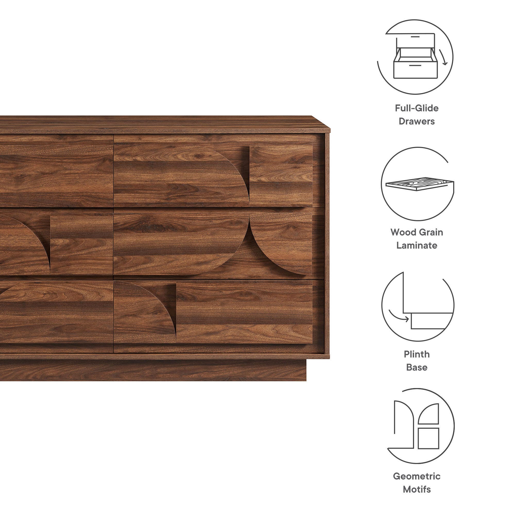 Modway Bulwark 57" 6 Drawer Dresser, , large