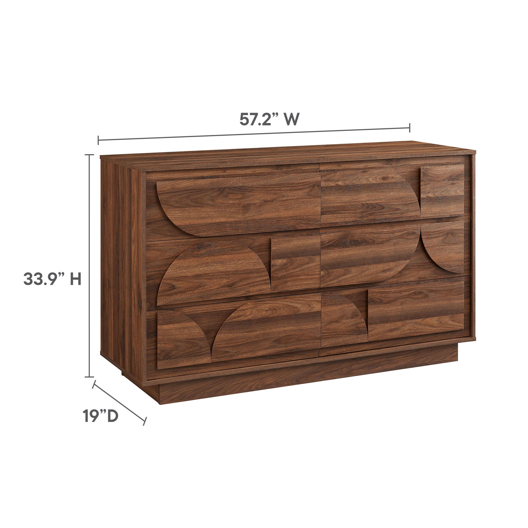 Modway Bulwark 57" 6 Drawer Dresser, , large