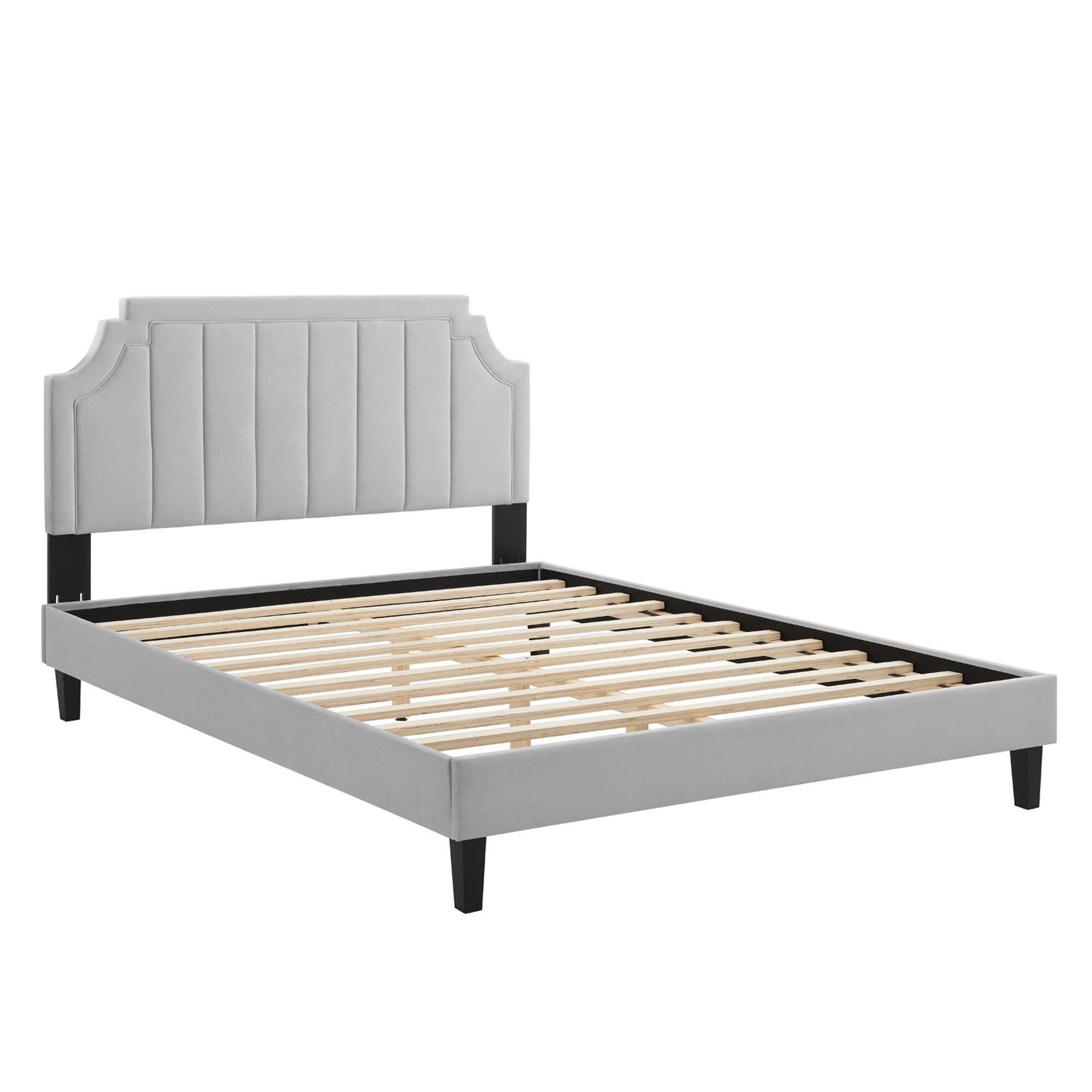 Modway Sienna Full Platform Bed, Light Gray, large