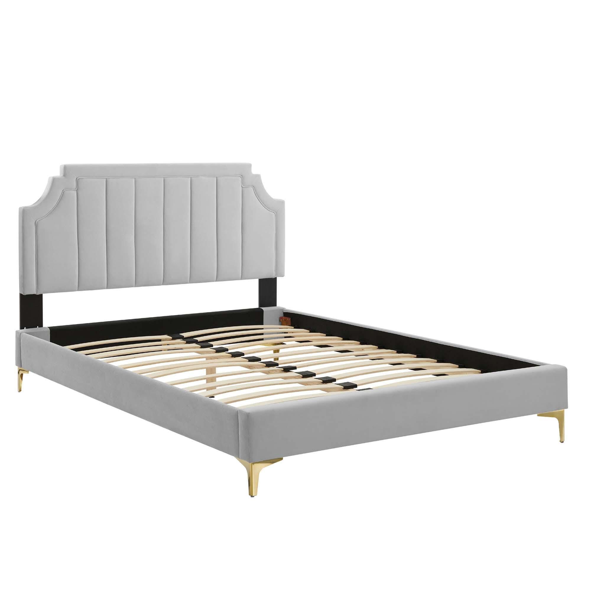 Modway Sienna Twin Platform Bed, Light Gray, large