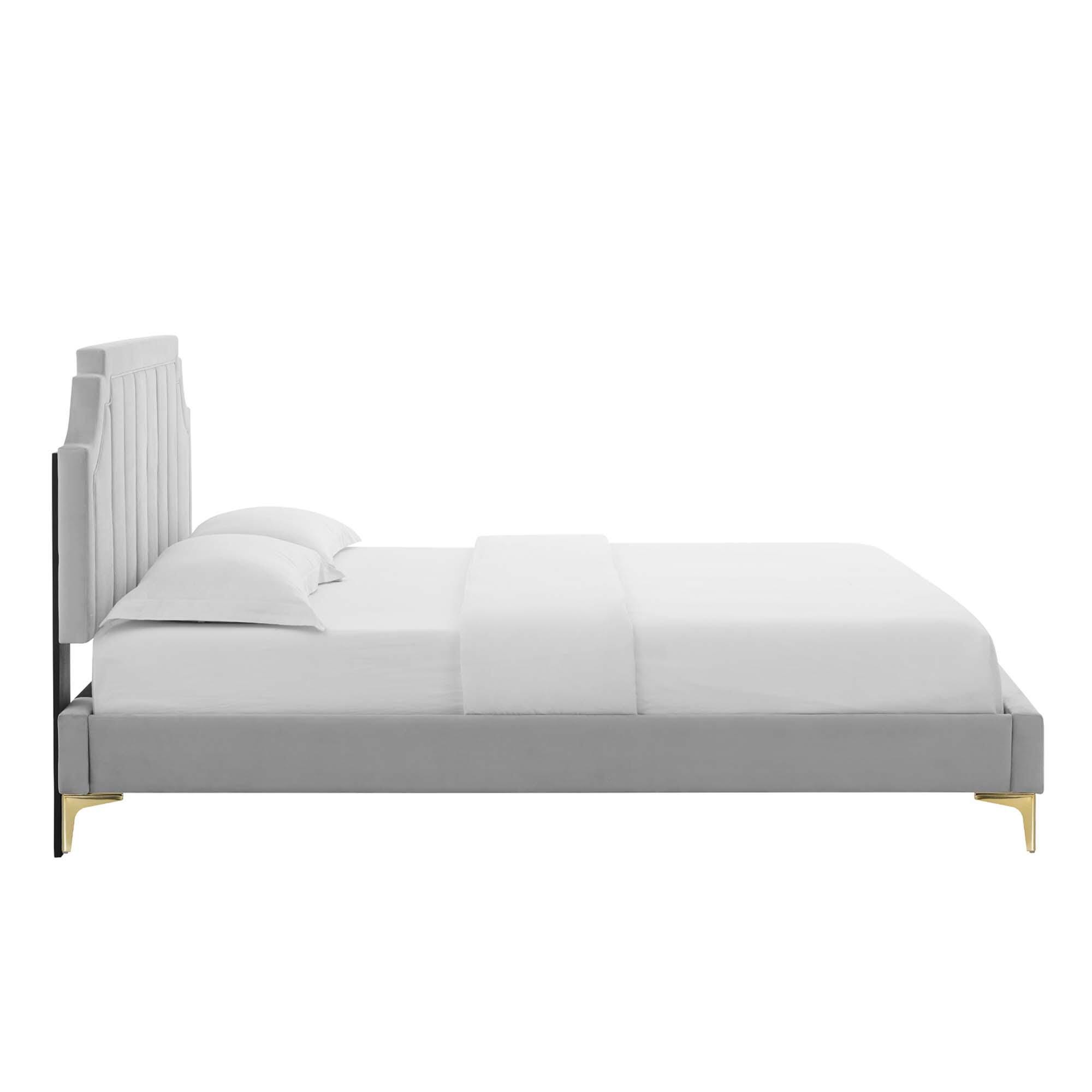 Modway Sienna Twin Platform Bed, Light Gray, large