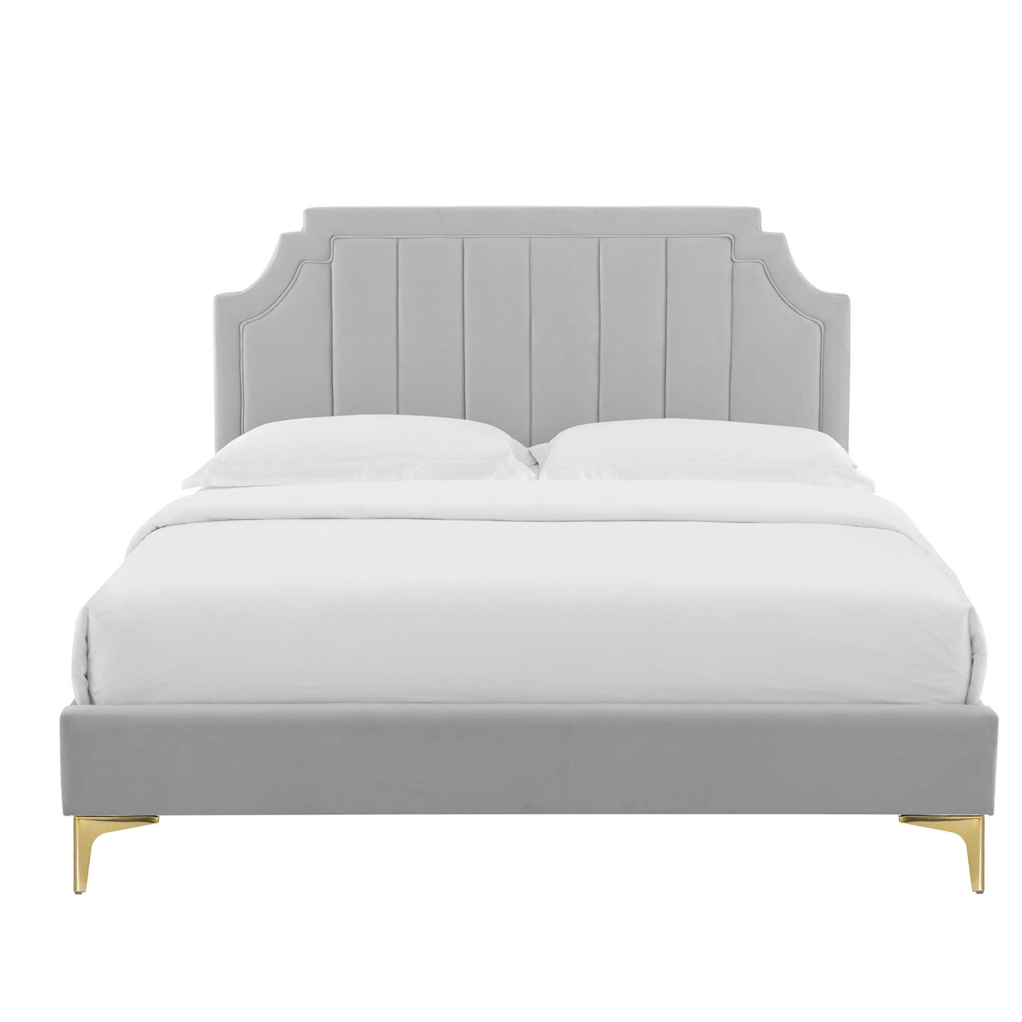 Modway Sienna Twin Platform Bed, Light Gray, large
