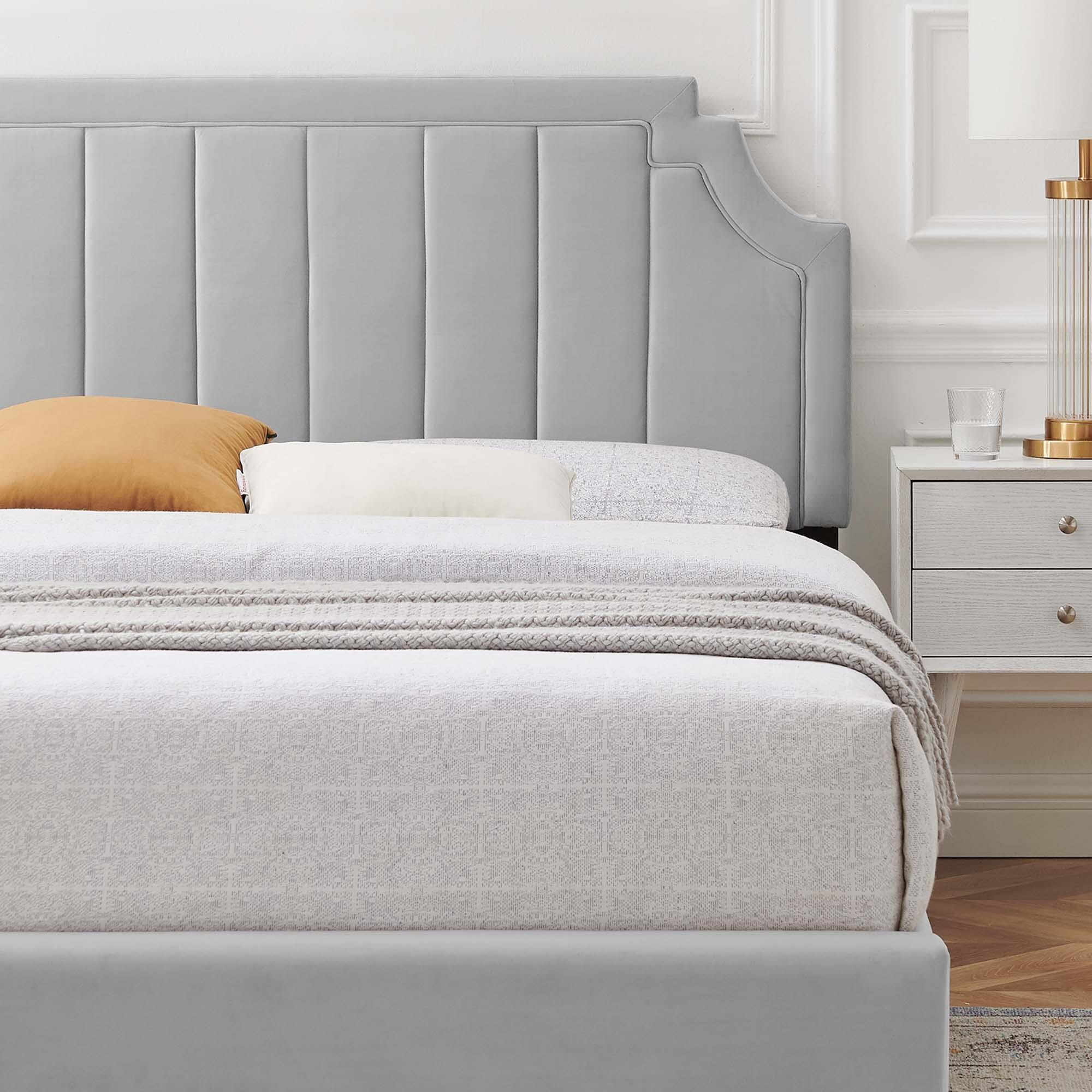 Modway Sienna Twin Platform Bed, Light Gray, large