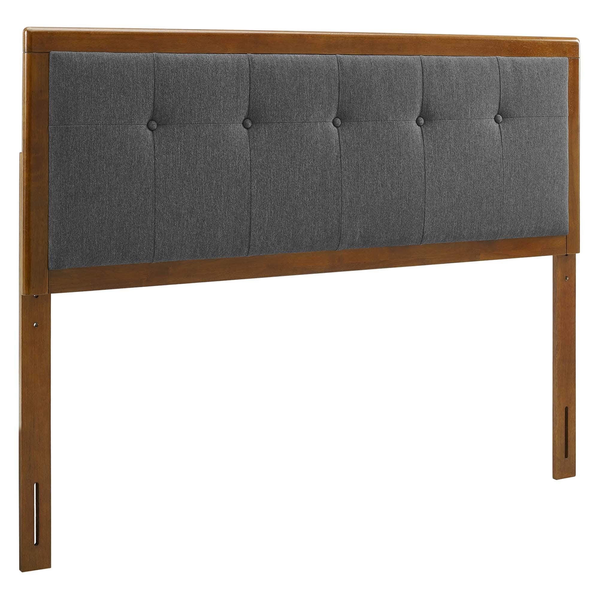 Modway Willow Full Platform Bed With Splayed Legs, Walnut/Charcoal, large