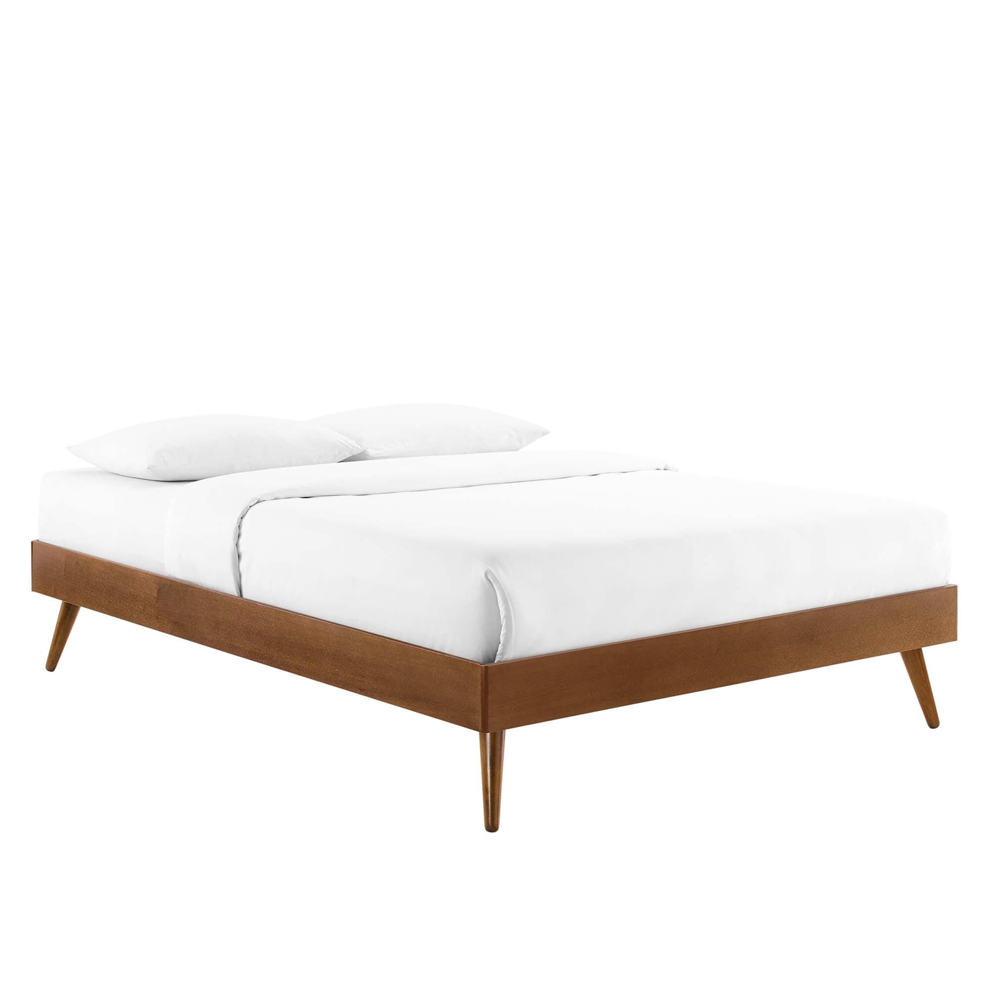 Modway Willow Full Platform Bed With Splayed Legs, Walnut/Charcoal, large