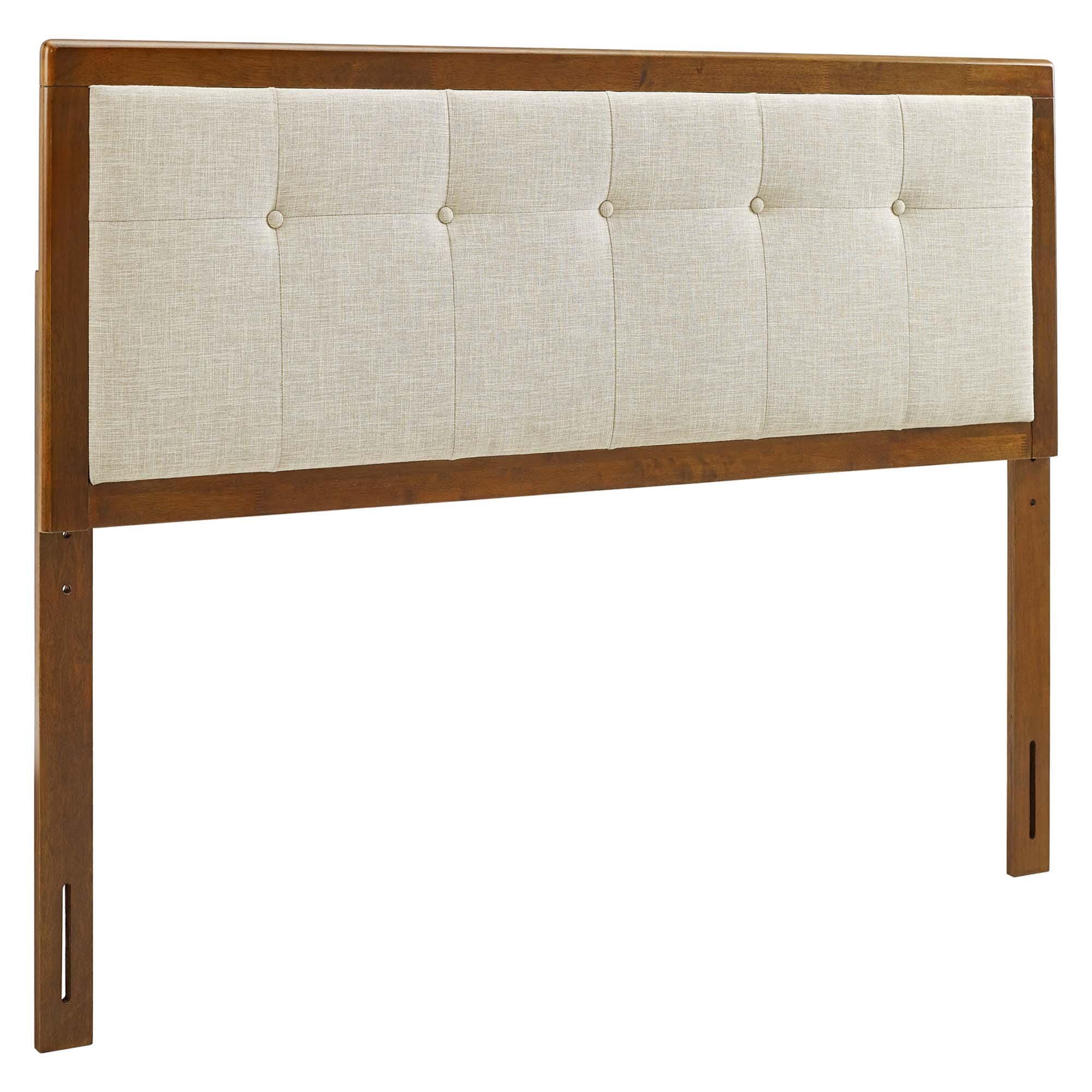 Modway Willow Full Platform Bed With Splayed Legs, Walnut/Beige, large