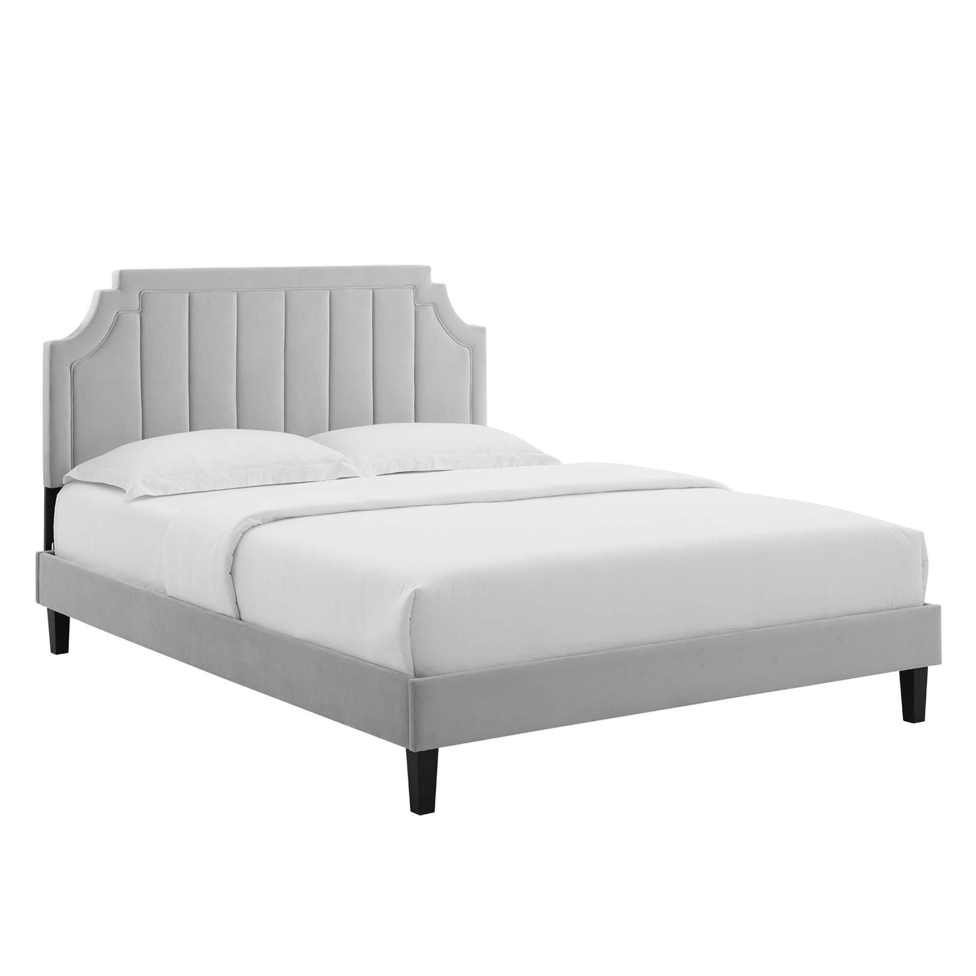 Modway Sienna Queen Platform Bed, Light Gray, large