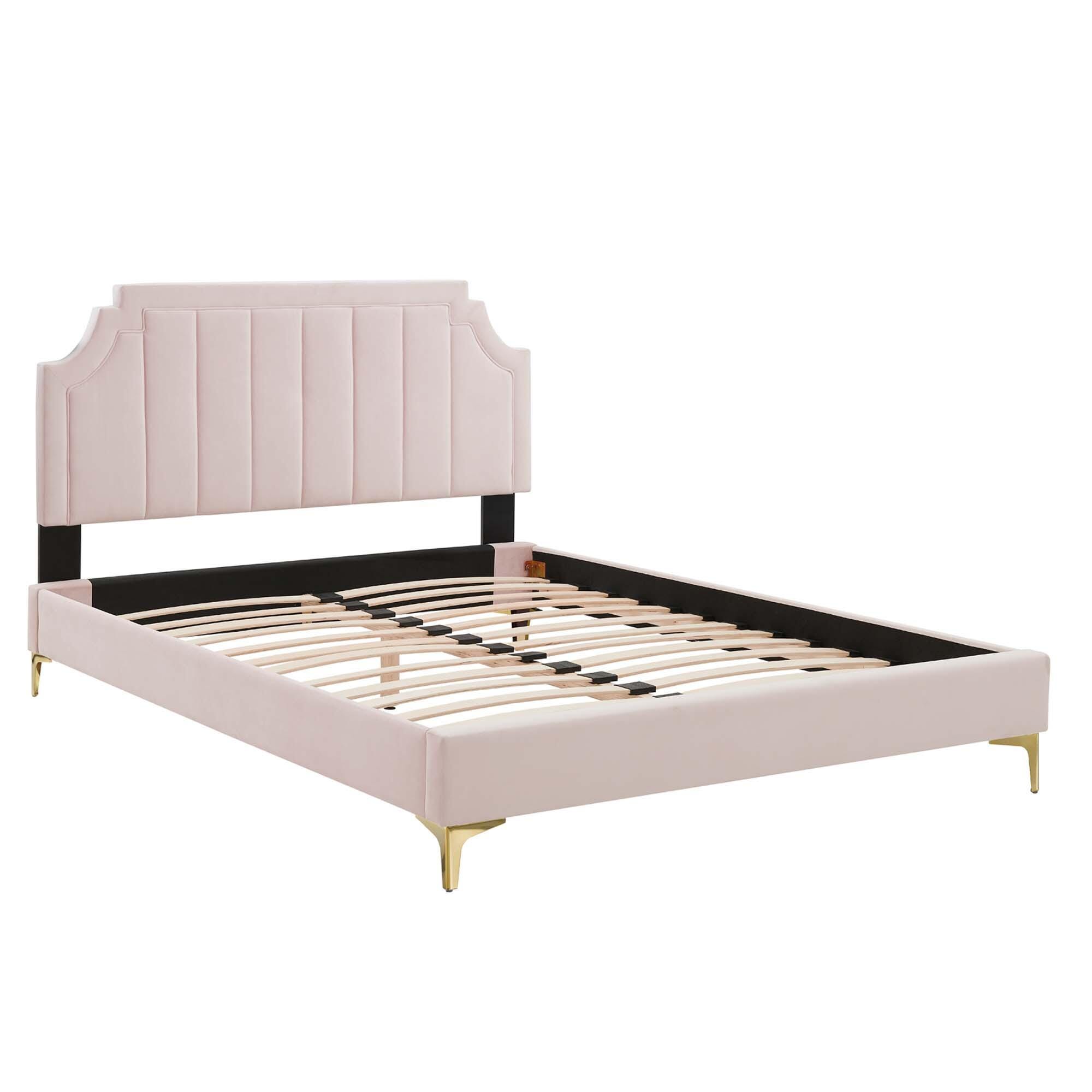 Modway Sienna Queen Platform Bed, Pink, large