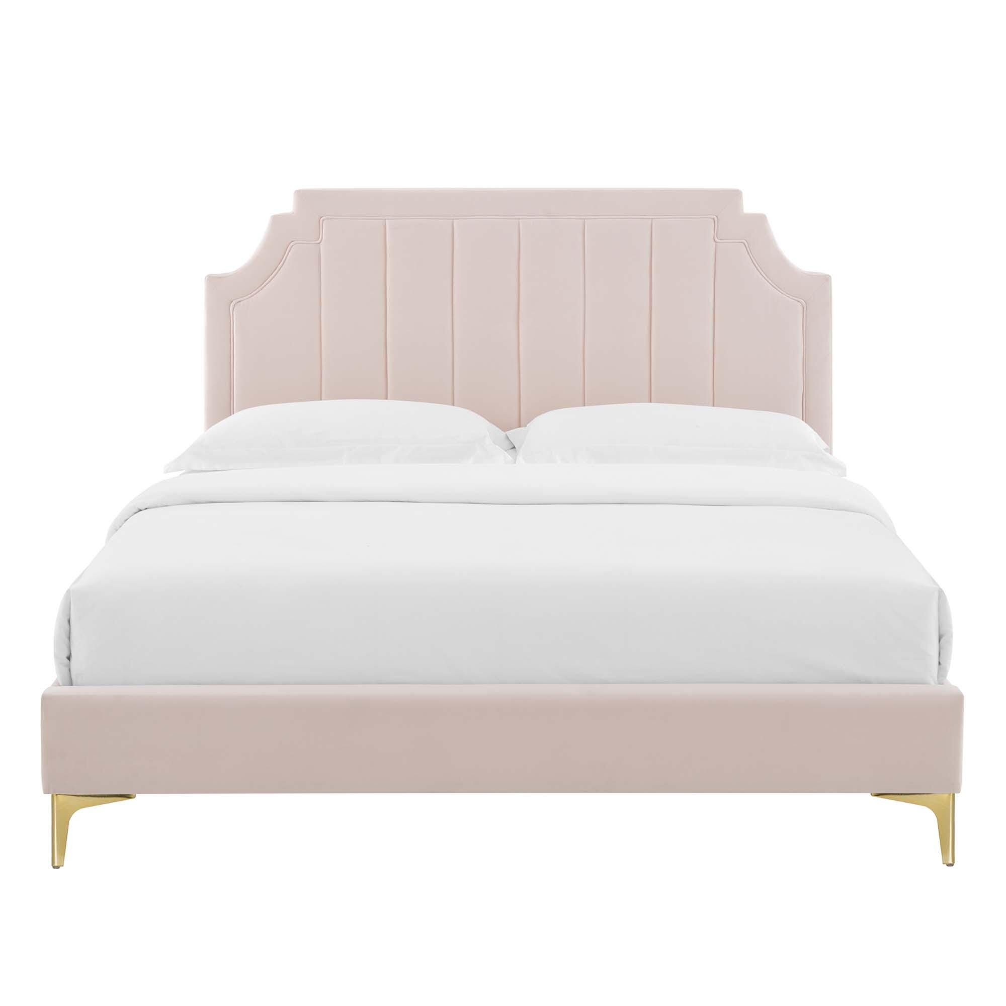 Modway Sienna Queen Platform Bed, Pink, large