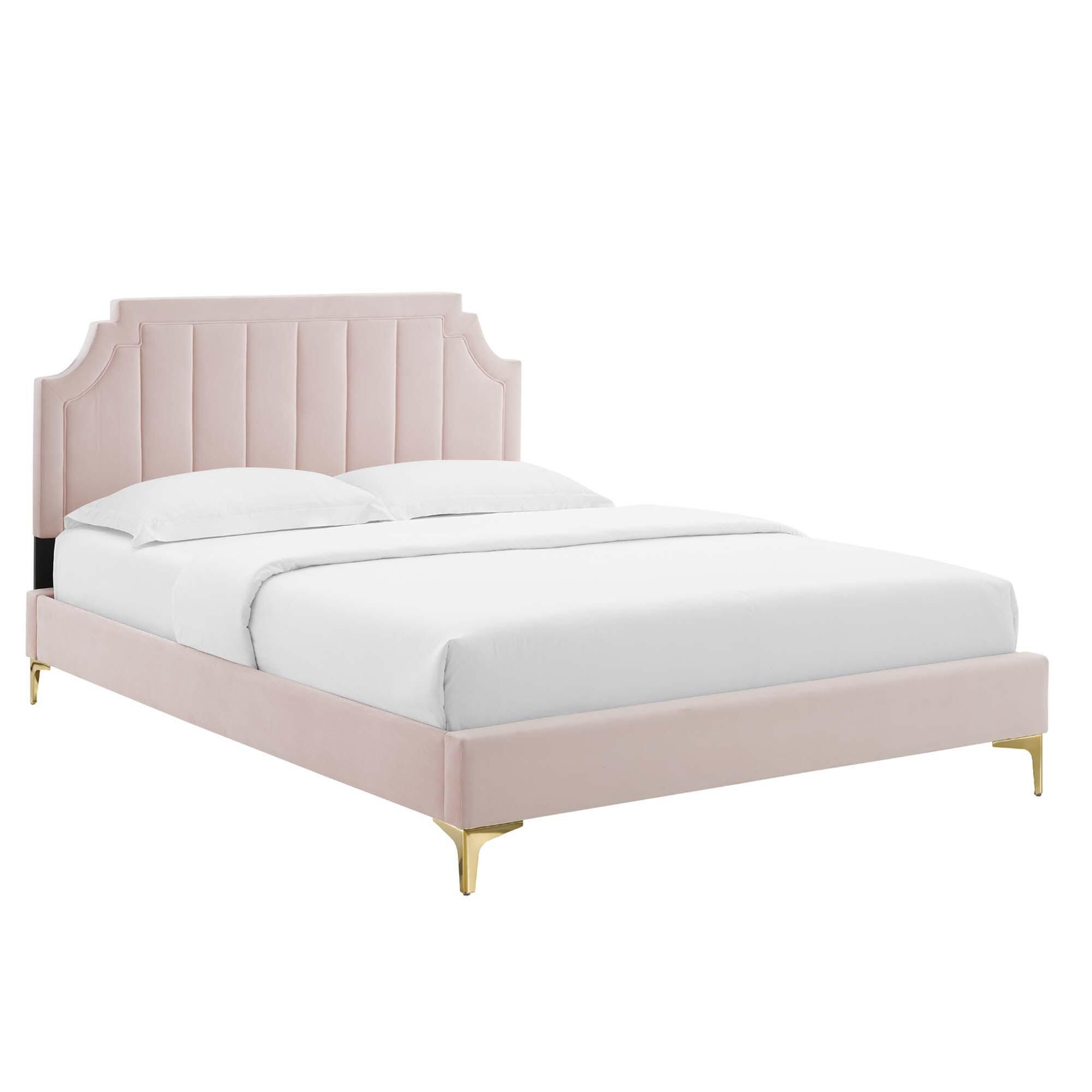 Modway Sienna Queen Platform Bed, Pink, large