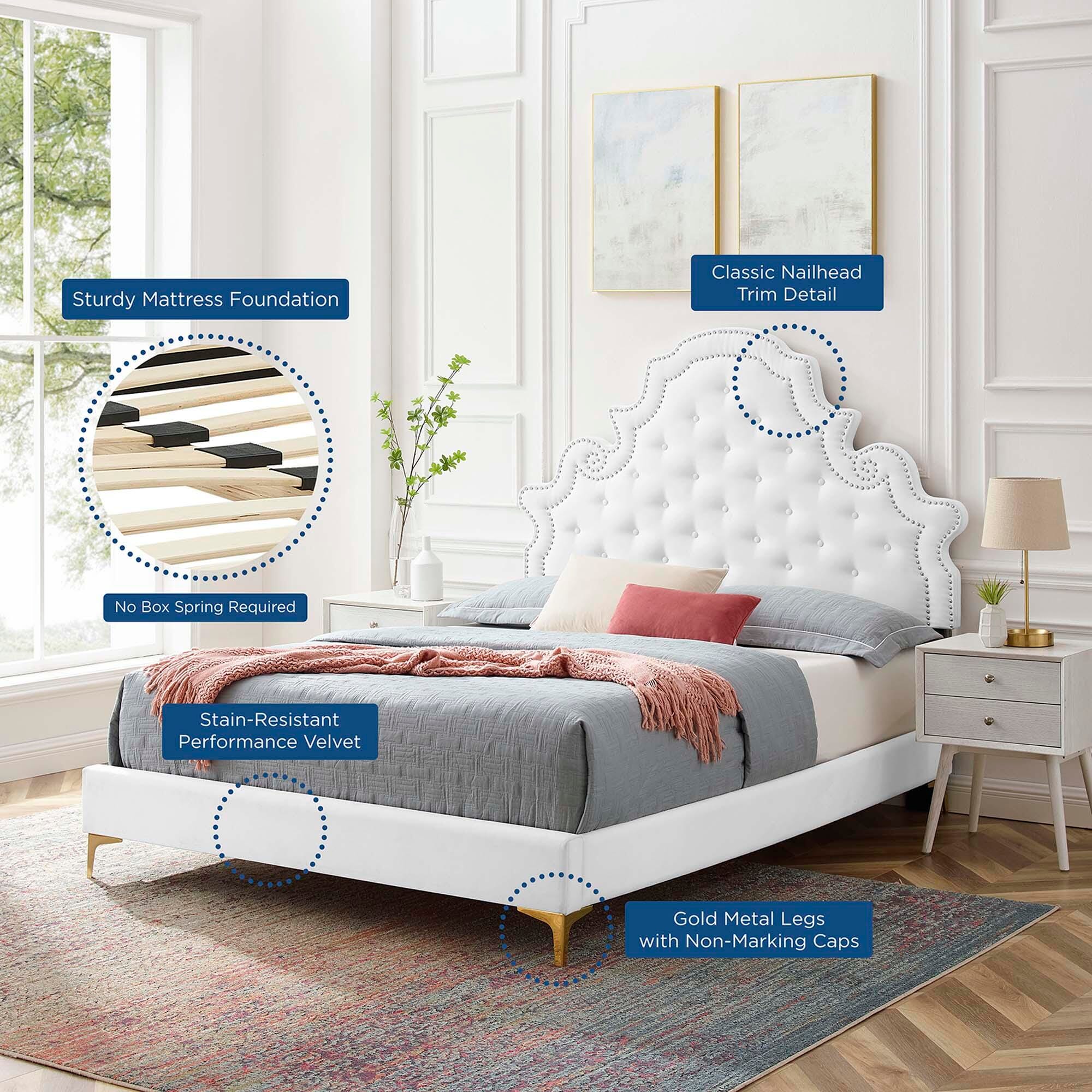 Modway Gwyneth Tufted Twin Platform Bed, , large