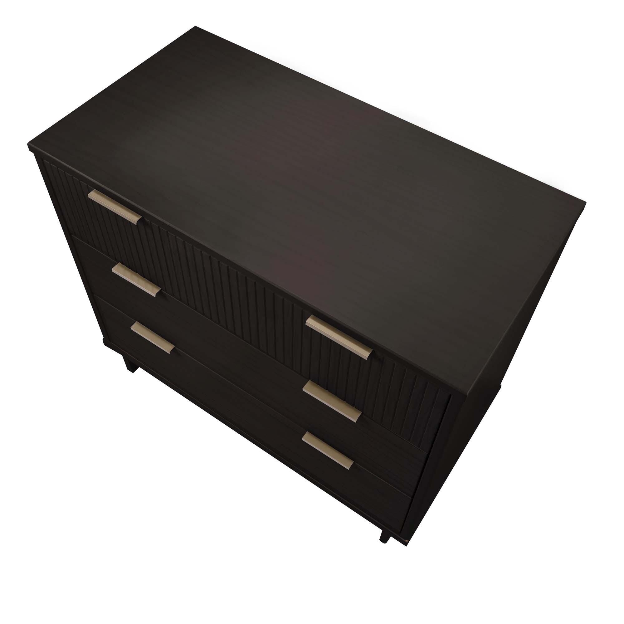 Manhattan Comfort Standard 38" 3 Drawer Dresser, Black, large