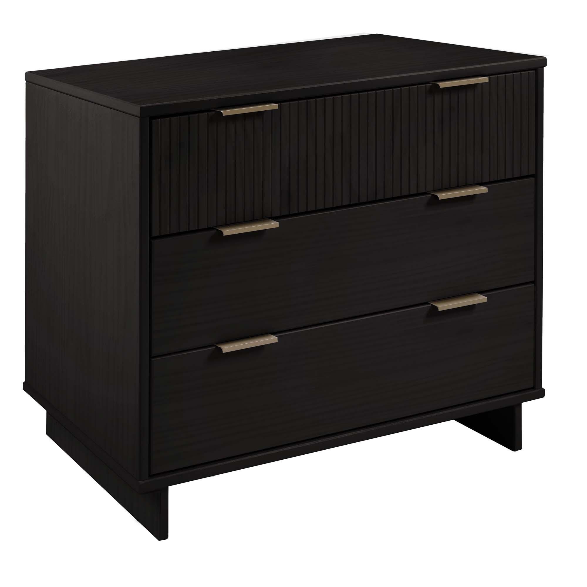 Manhattan Comfort Standard 38" 3 Drawer Dresser, Black, large
