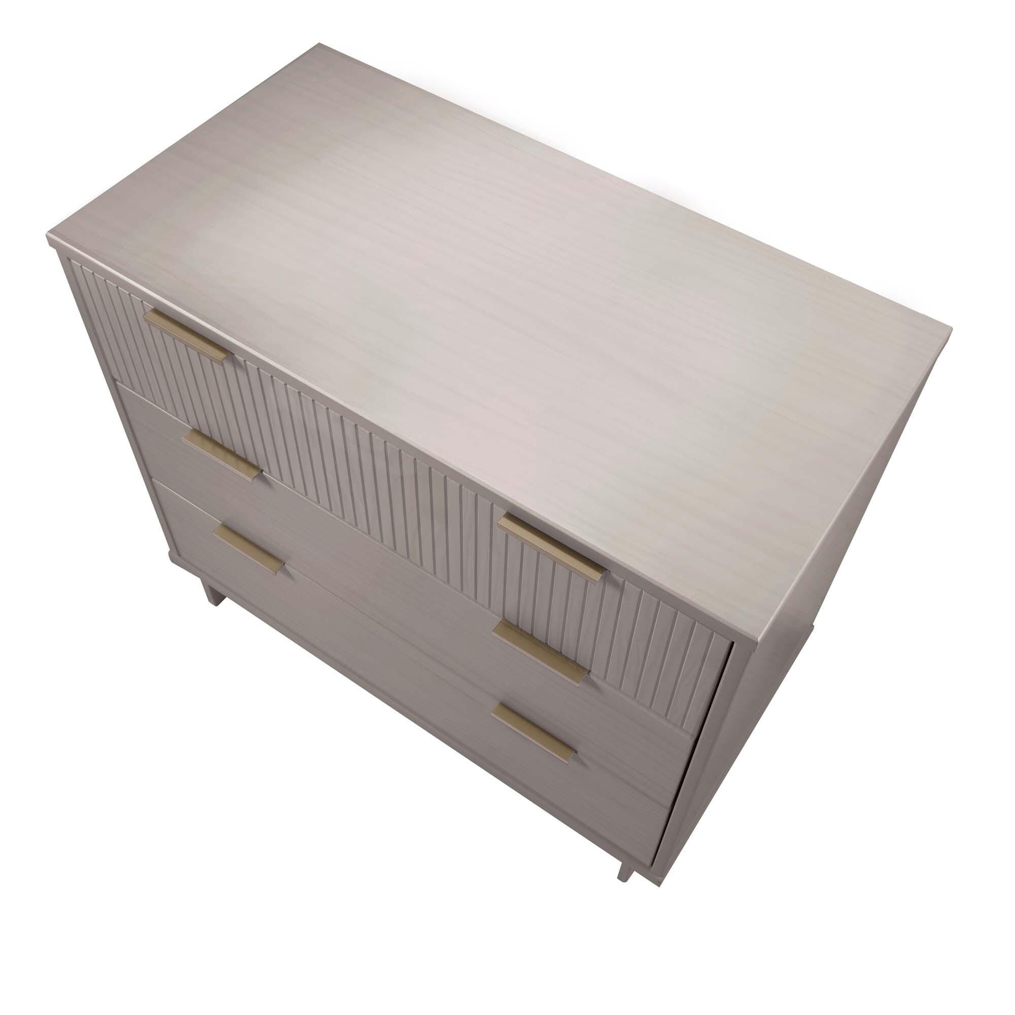 Manhattan Comfort Standard 38" 3 Drawer Dresser, Light Gray, large