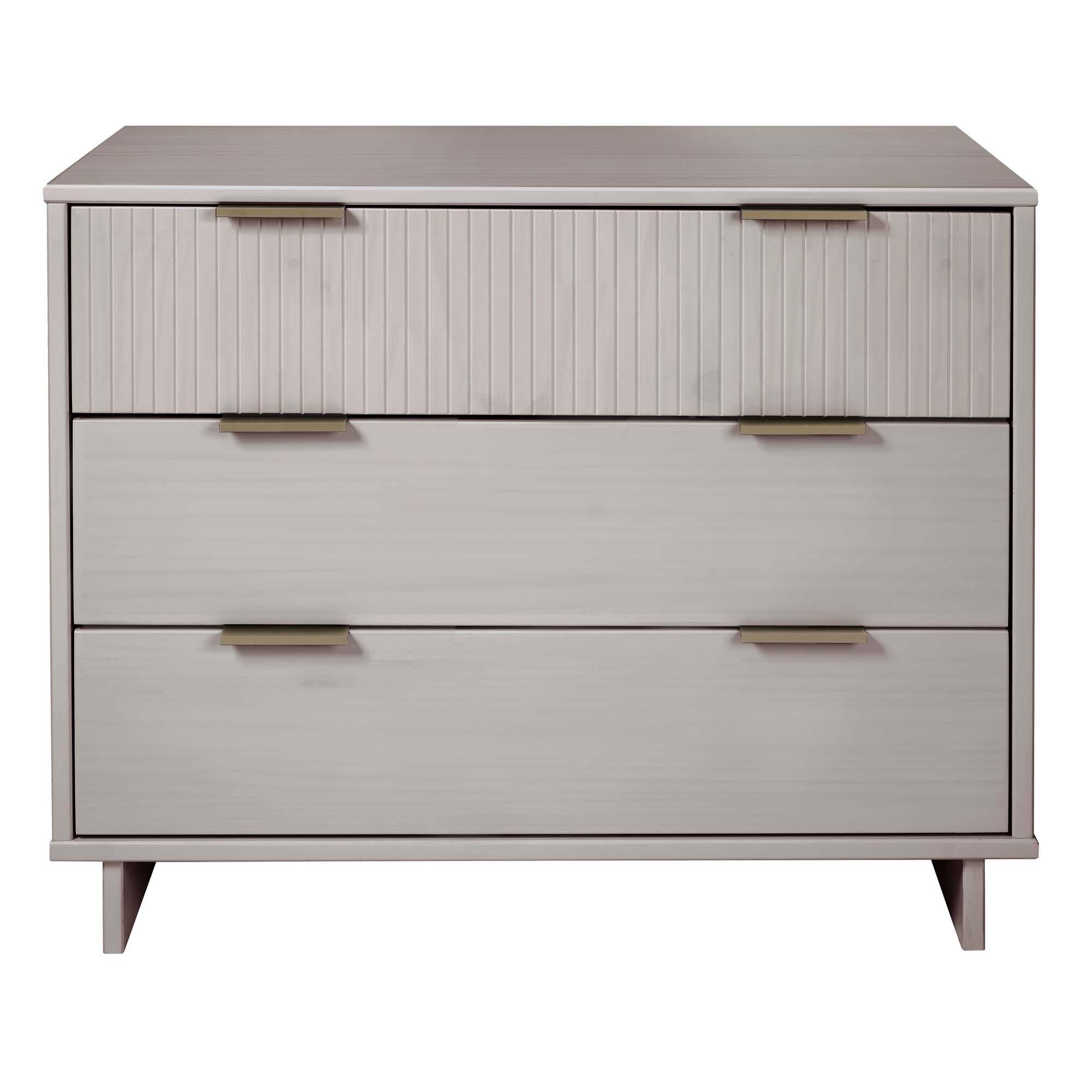Manhattan Comfort Standard 38" 3 Drawer Dresser, Light Gray, large