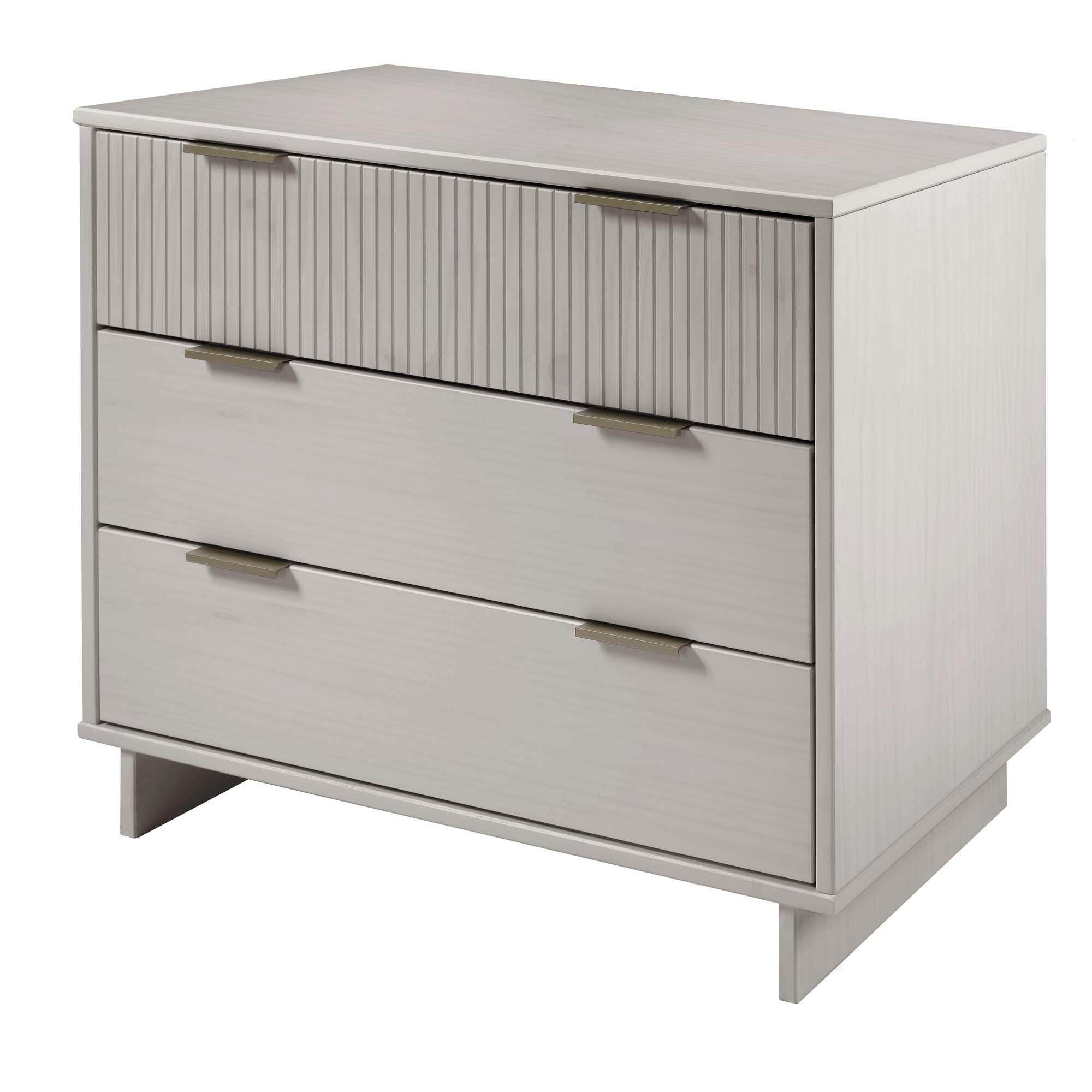 Manhattan Comfort Standard 38" 3 Drawer Dresser, Light Gray, large