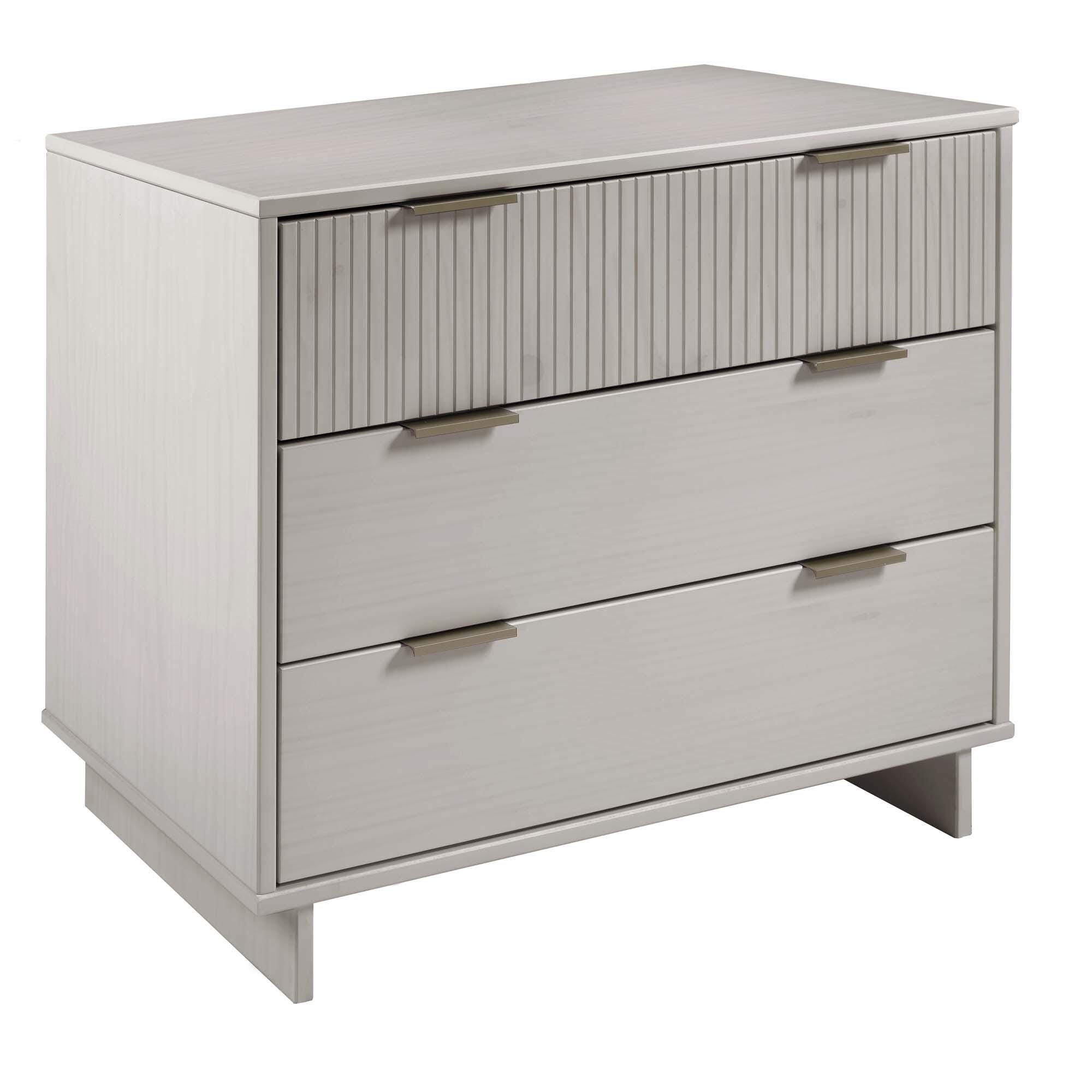 Manhattan Comfort Standard 38" 3 Drawer Dresser, Light Gray, large