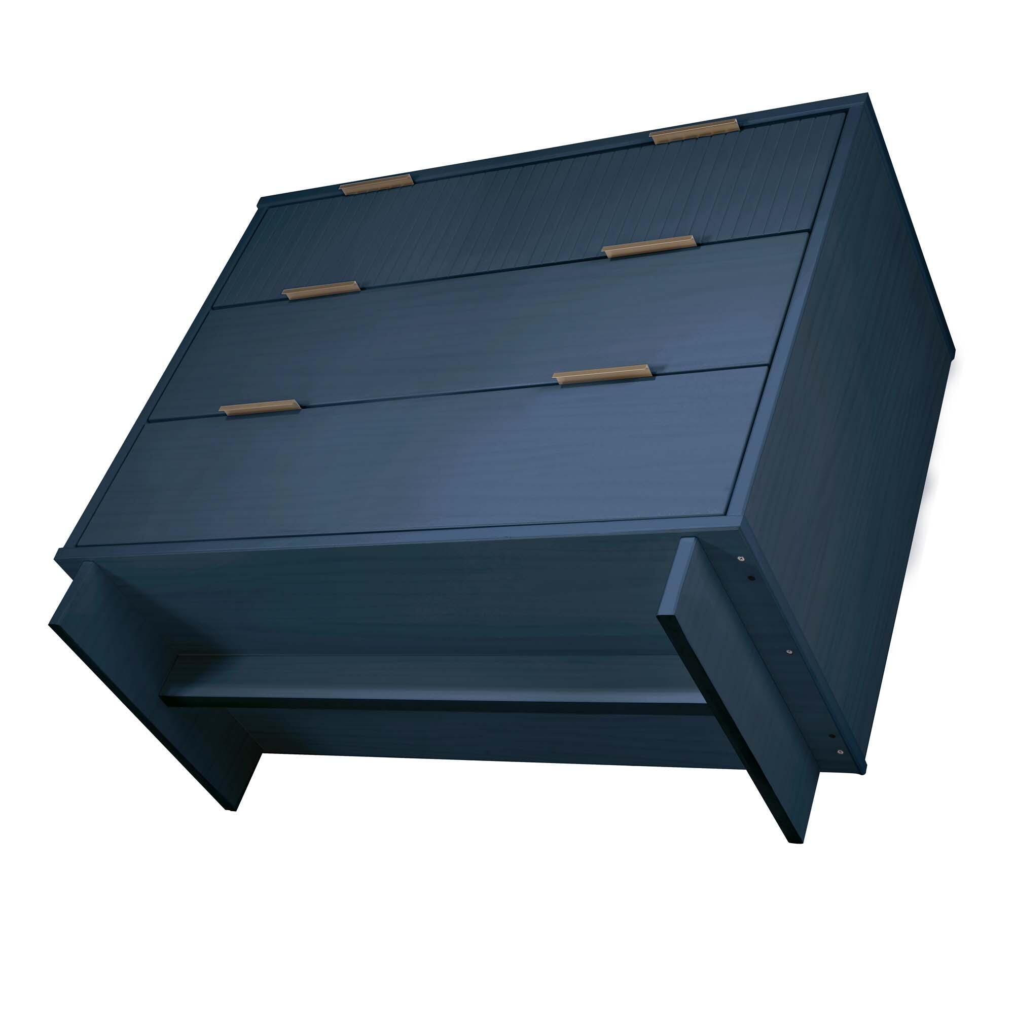 Manhattan Comfort Standard 38" 3 Drawer Dresser, Midnight Blue, large