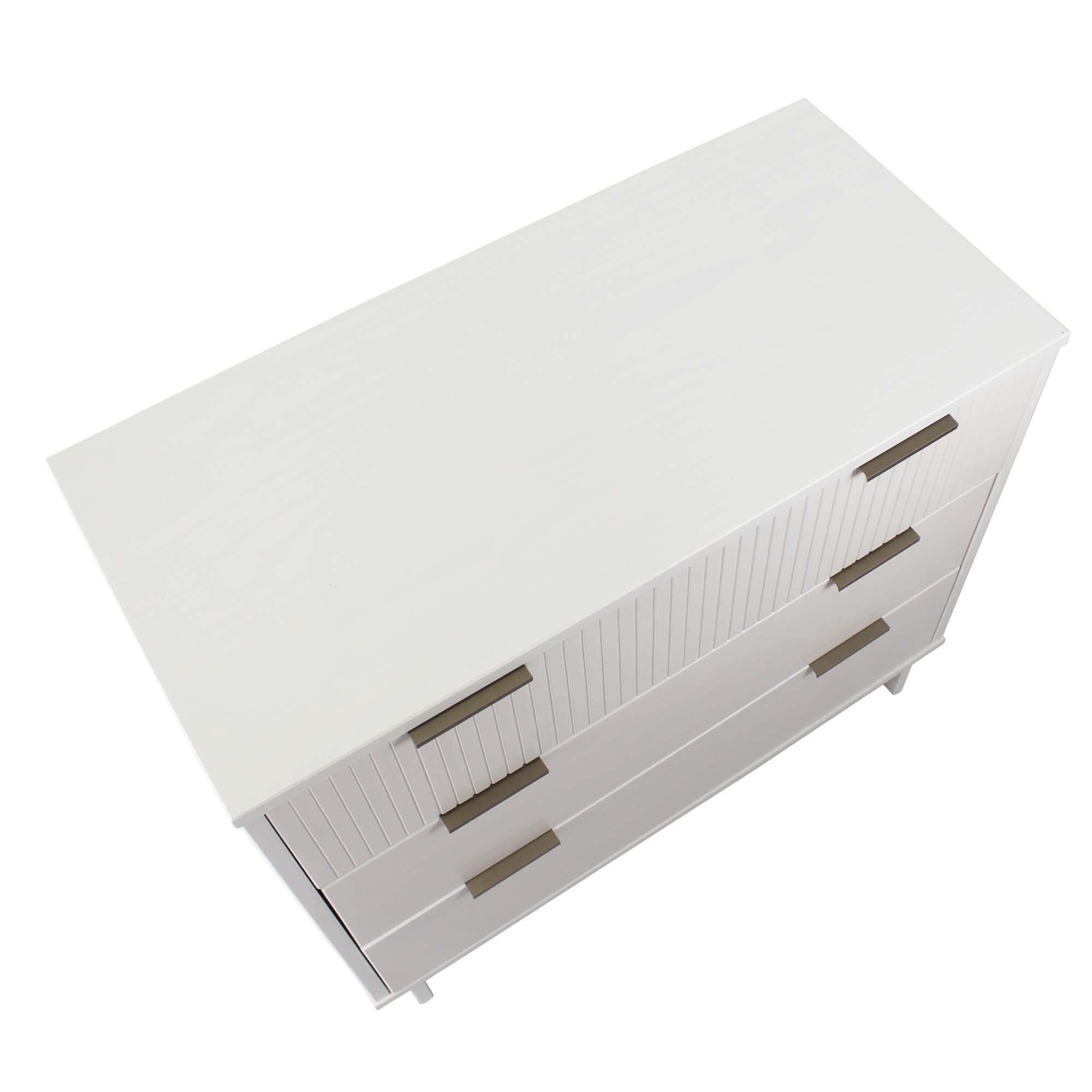 Manhattan Comfort Standard 38" 3 Drawer Dresser, White, large