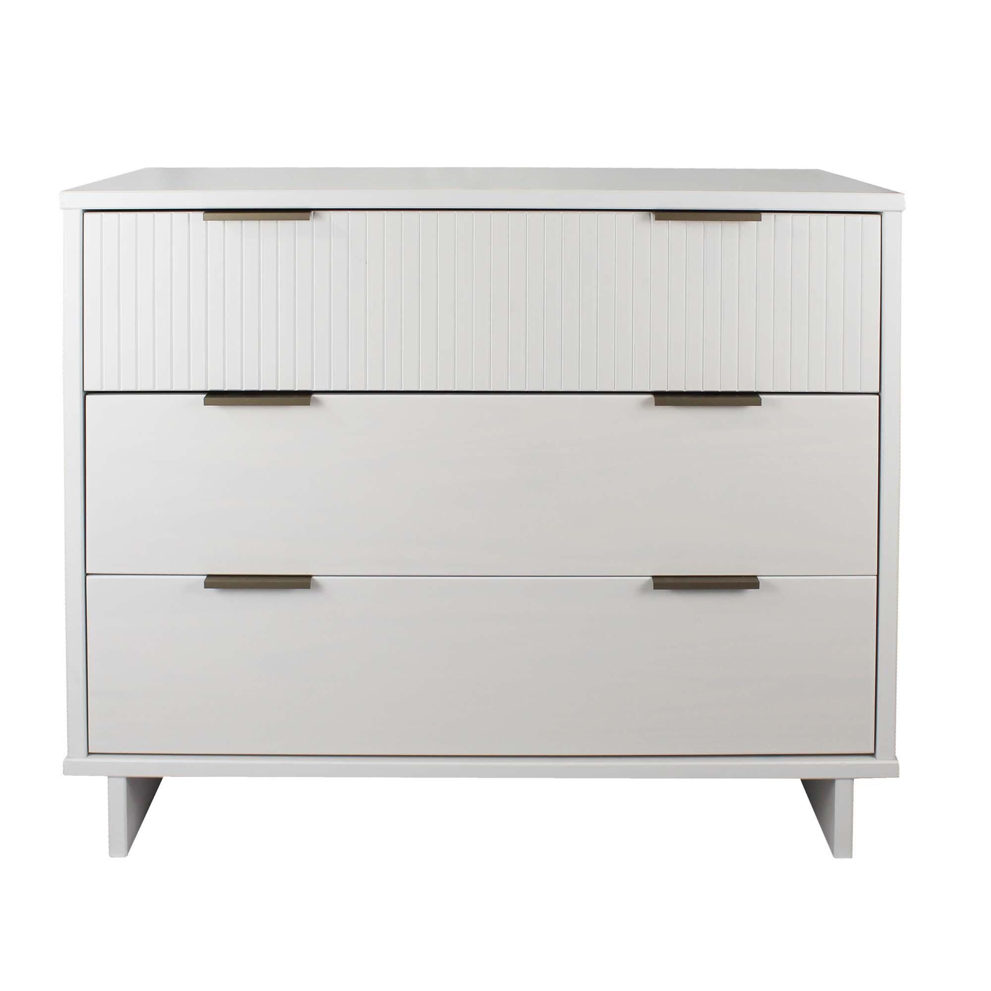 Manhattan Comfort Standard 38" 3 Drawer Dresser, White, large