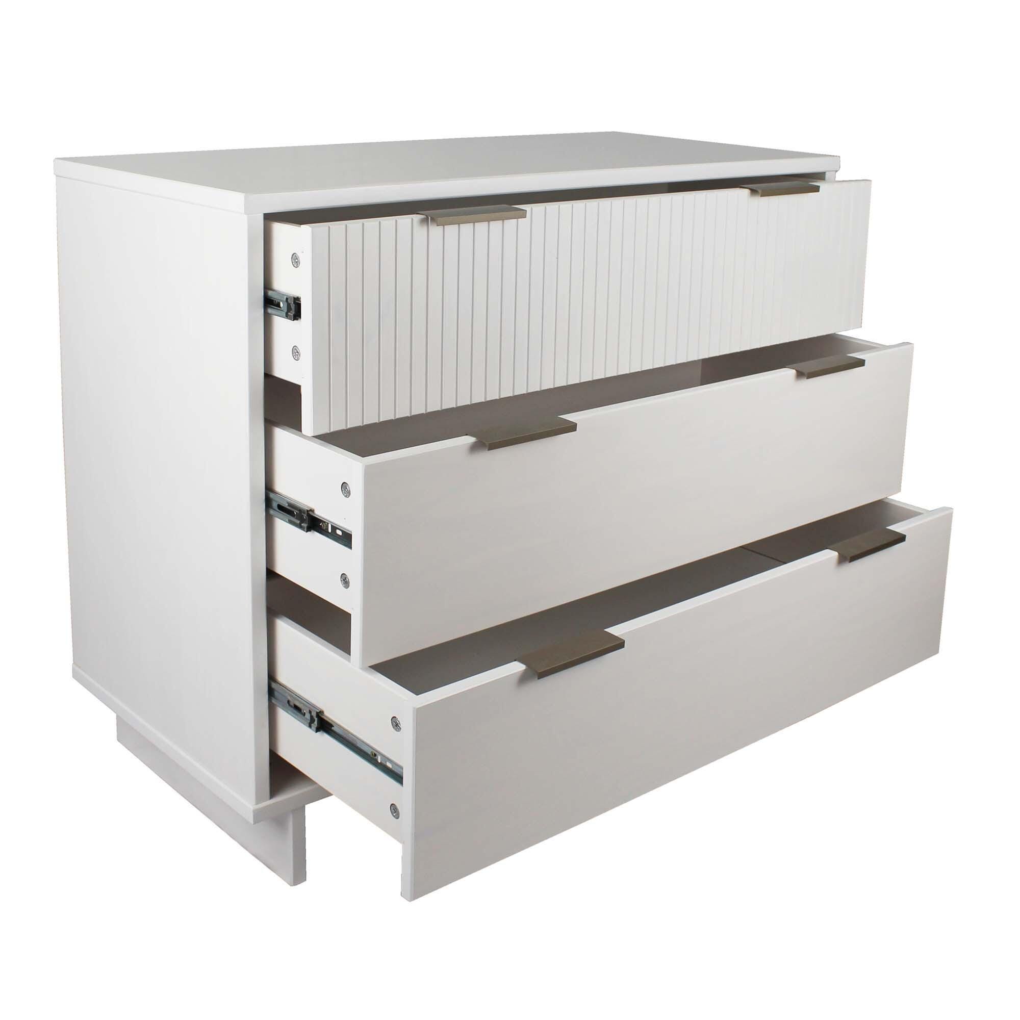 Manhattan Comfort Standard 38" 3 Drawer Dresser, White, large