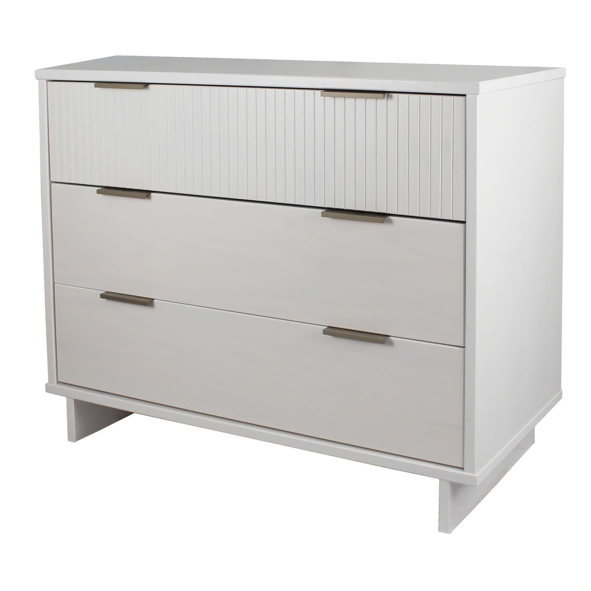 Manhattan Comfort Standard 38" 3 Drawer Dresser, White, large