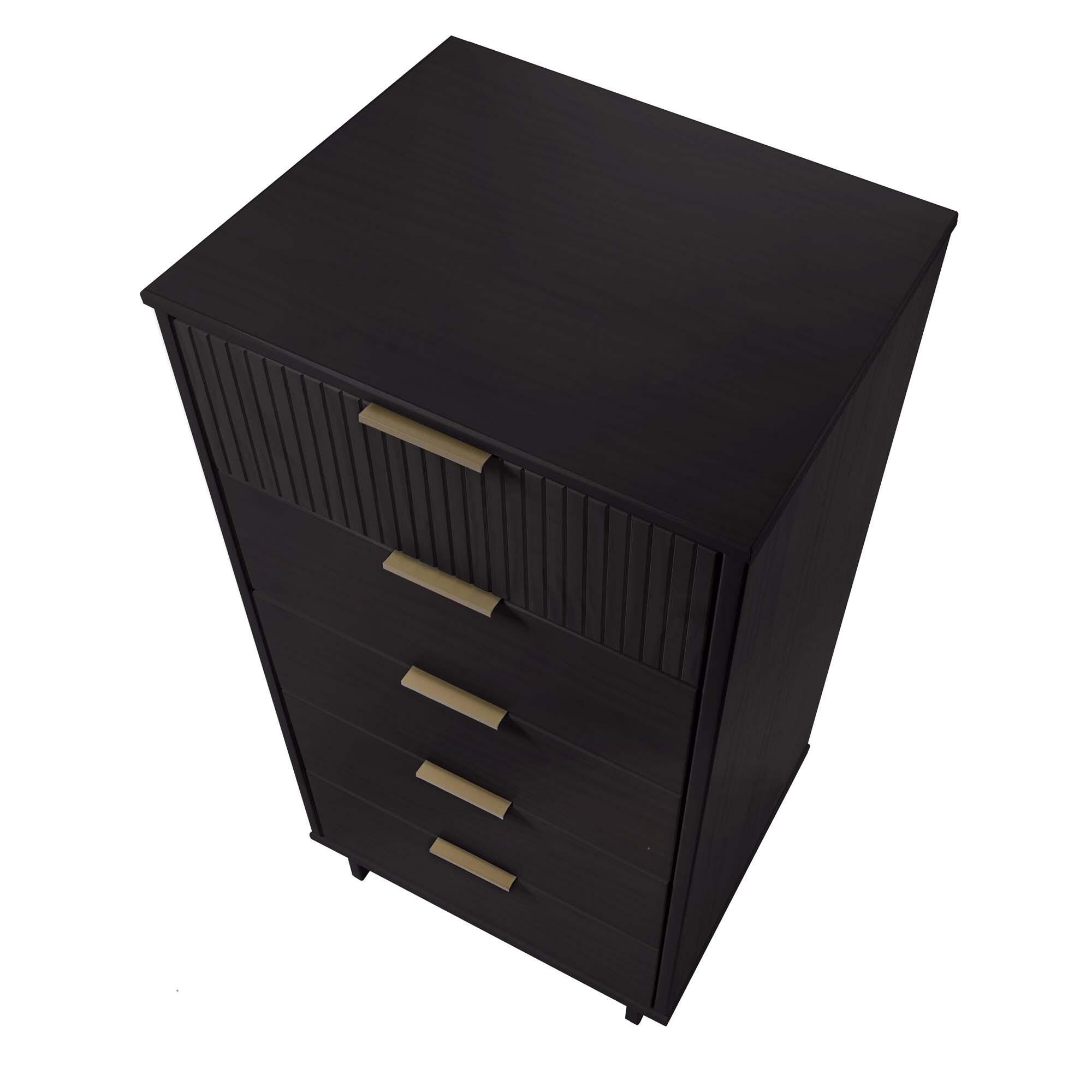 Manhattan Comfort 23" 5 Drawer Dresser, Black, large