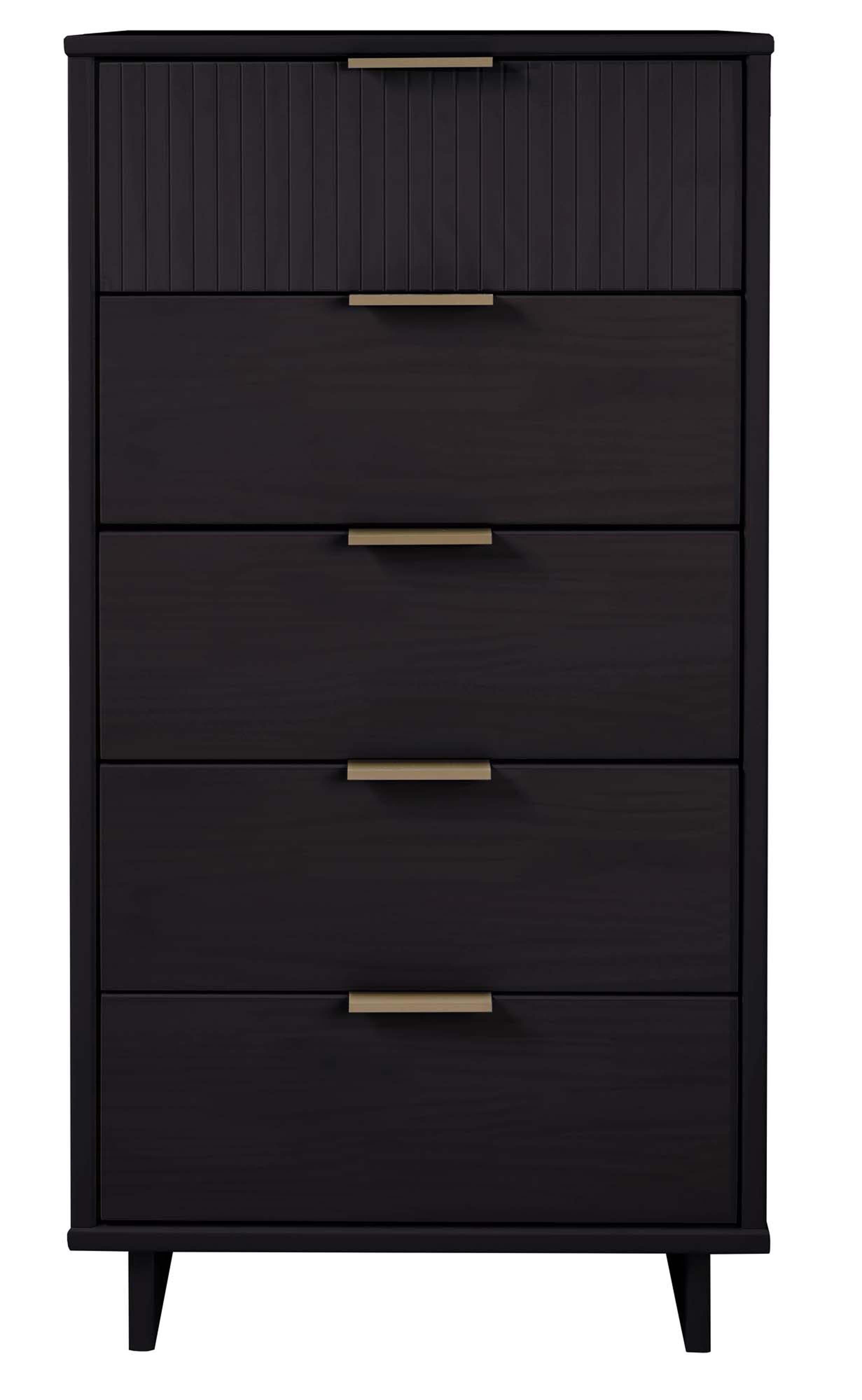 Manhattan Comfort 23" 5 Drawer Dresser, Black, large