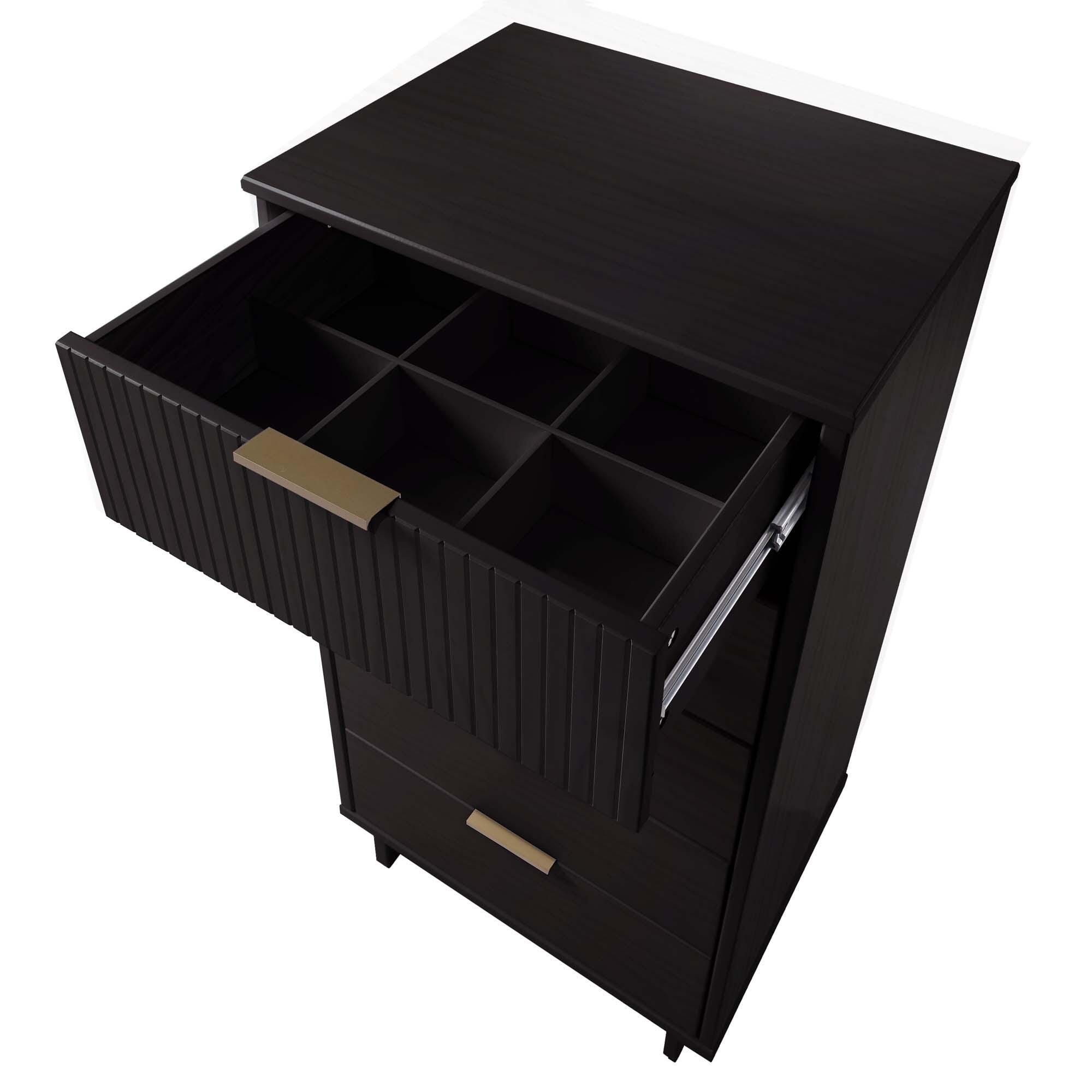 Manhattan Comfort 23" 5 Drawer Dresser, Black, large