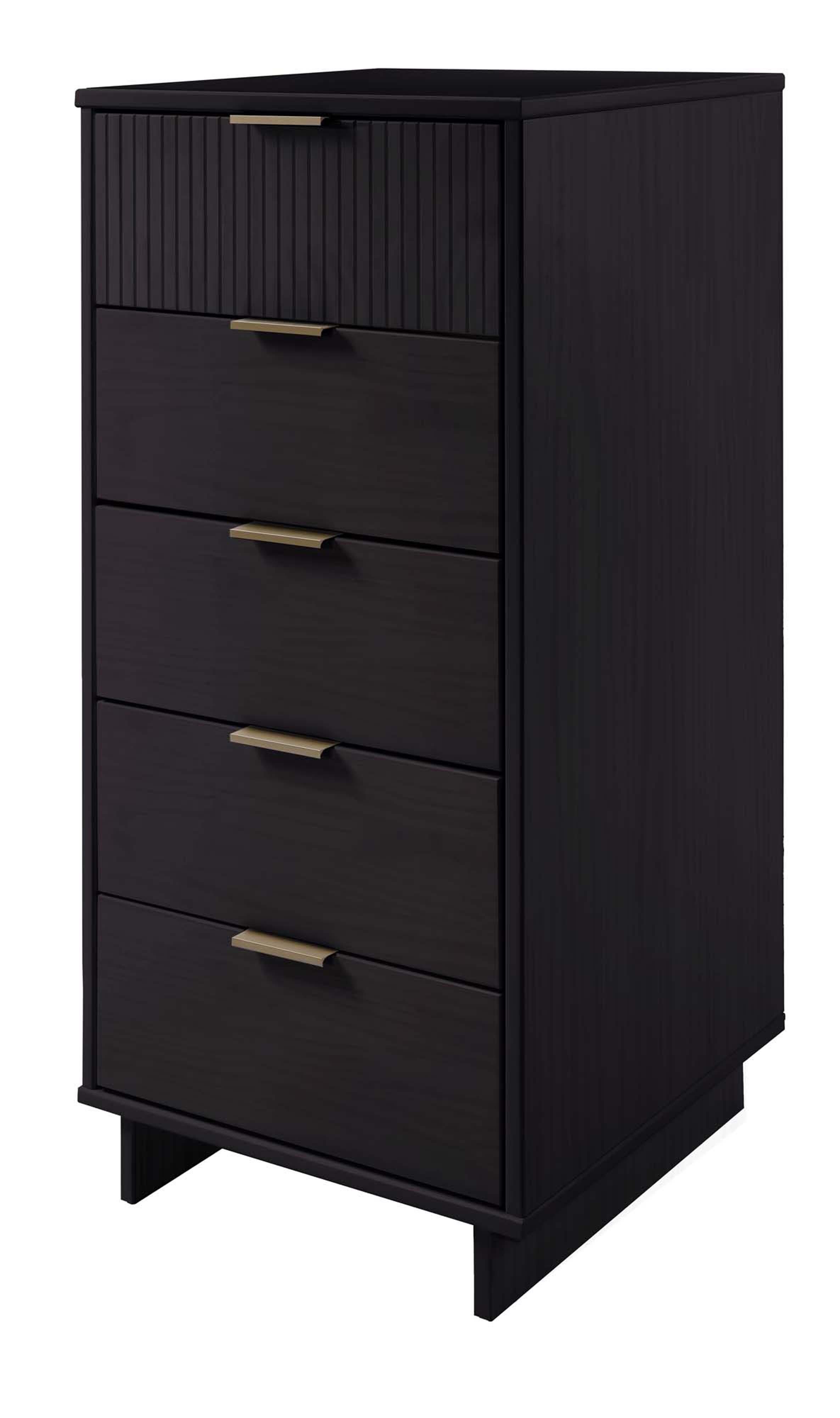 Manhattan Comfort 23" 5 Drawer Dresser, Black, large