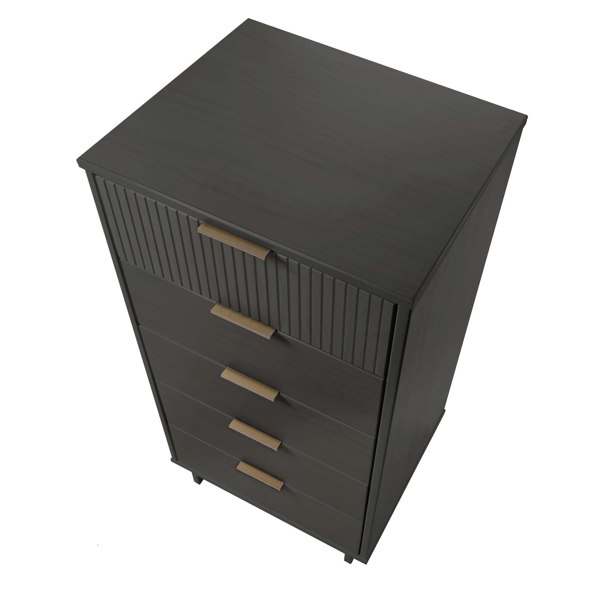 Manhattan Comfort 23" 5 Drawer Dresser, Dark Gray, large