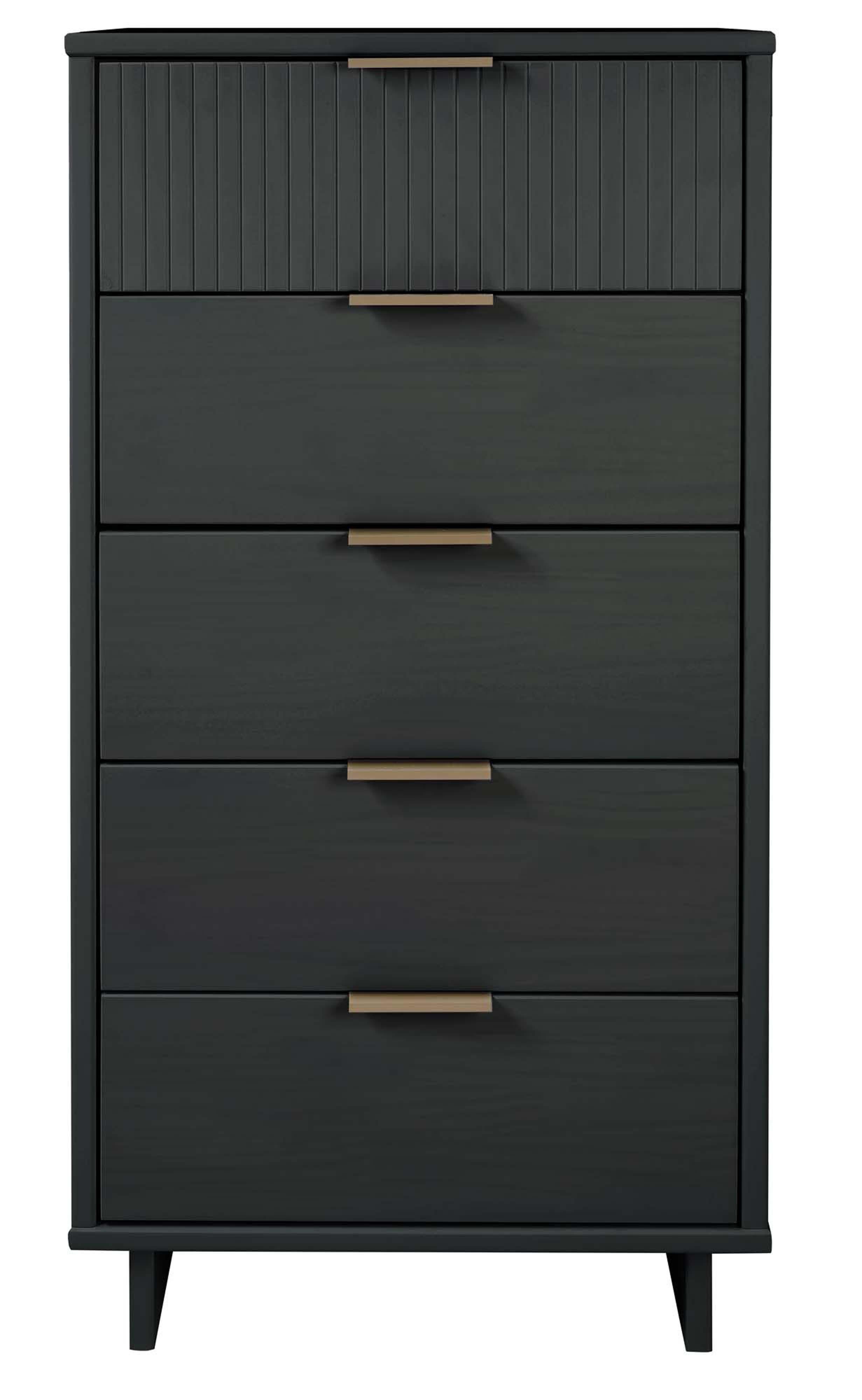 Manhattan Comfort 23" 5 Drawer Dresser, Dark Gray, large
