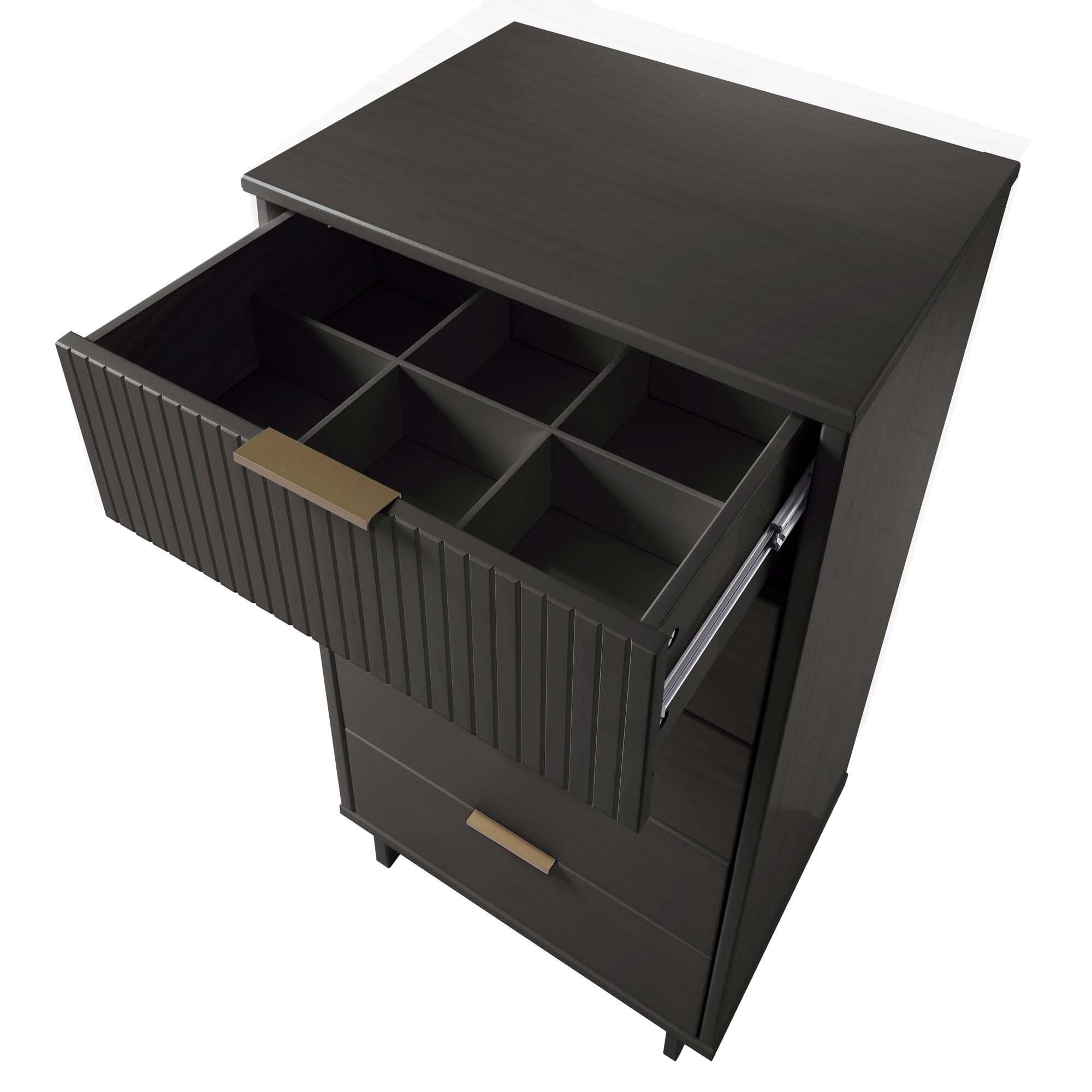 Manhattan Comfort 23" 5 Drawer Dresser, Dark Gray, large